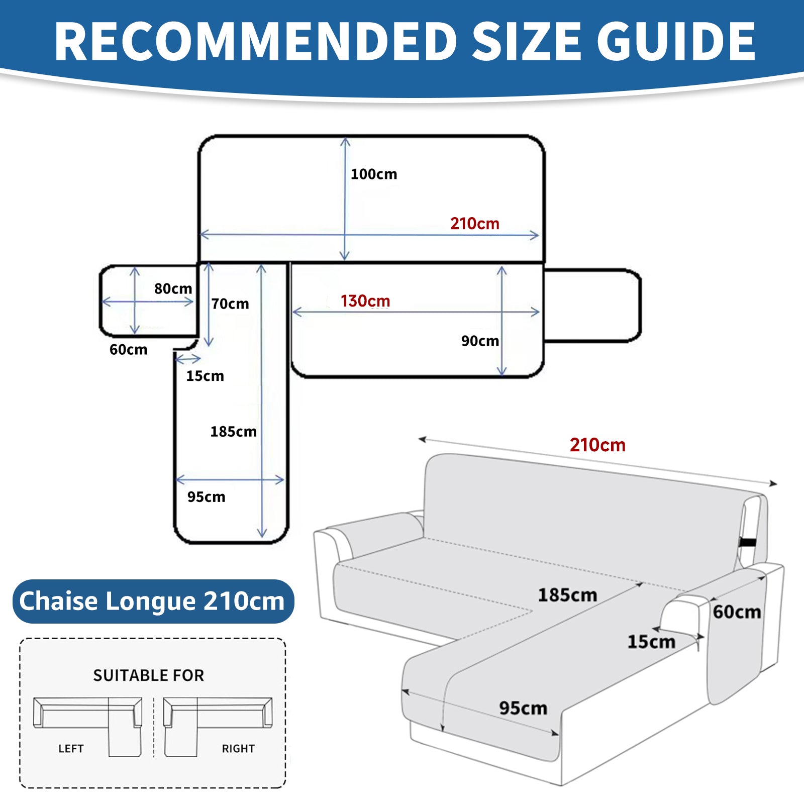 Copertura Impermeabile Reversibile per Divano Angolare a 2 Posti Penisola | YSTYLE