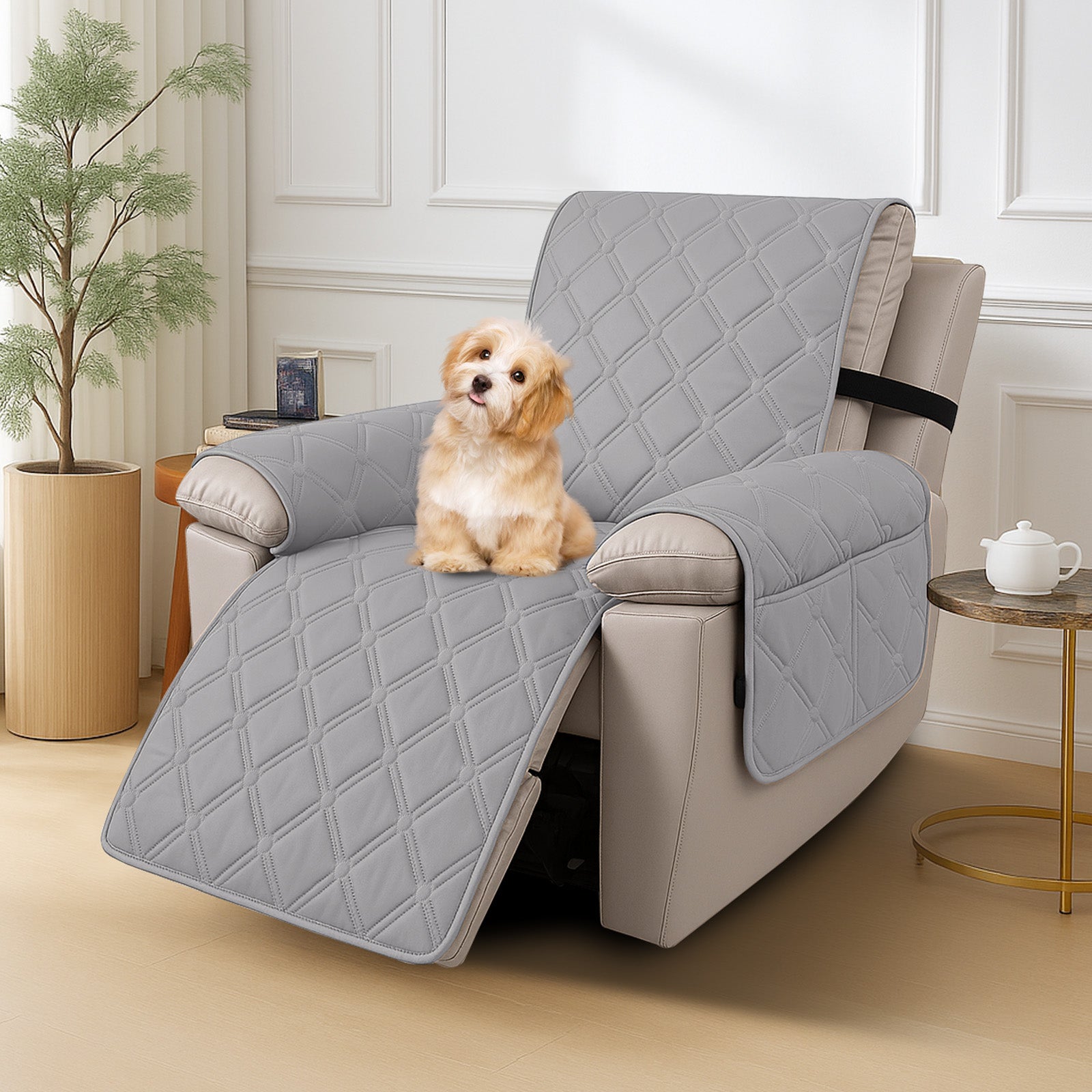 YSTYLE Waterproof Armchair Cover with Pockets and Non Slip Backing-YSTYLE