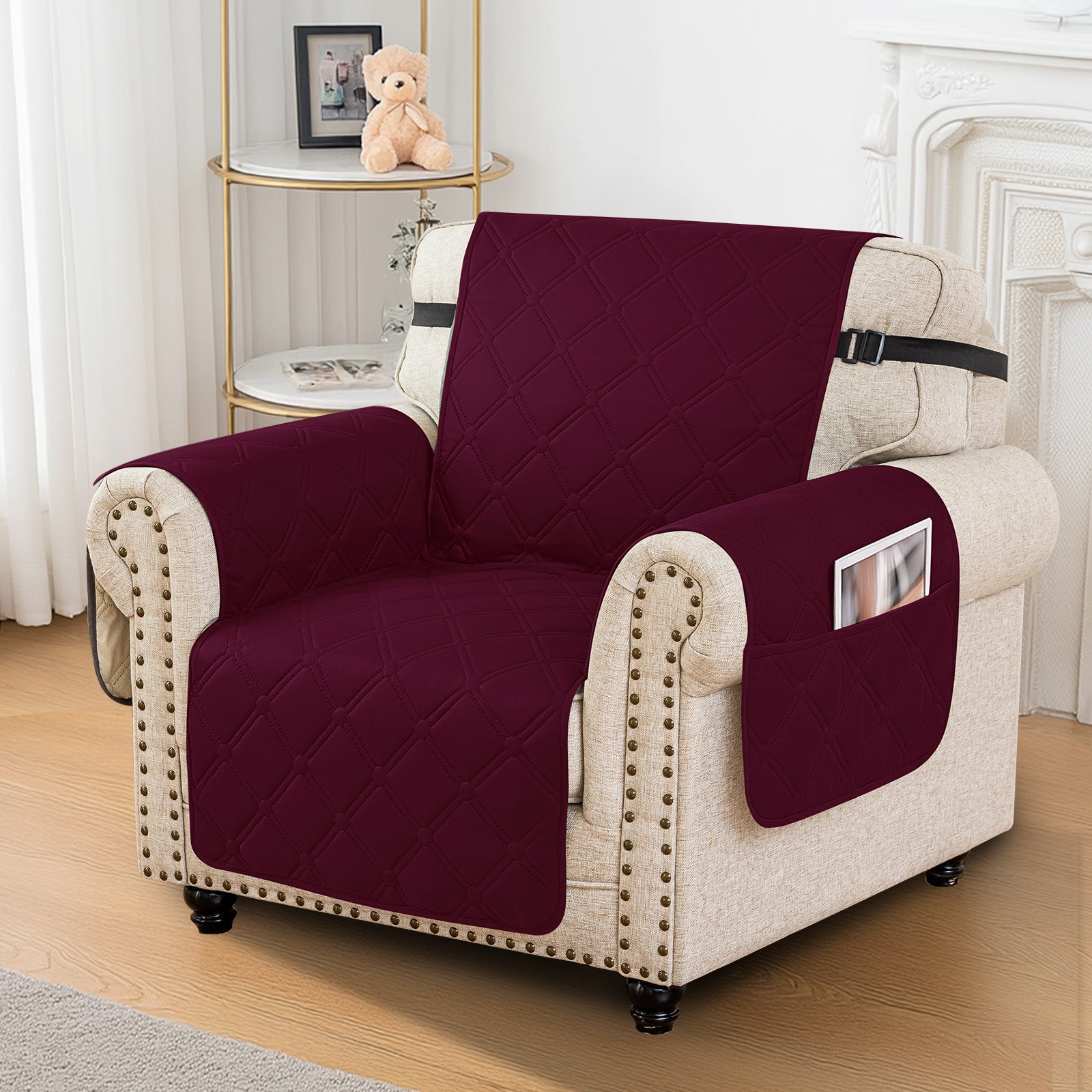 Ystyle Waterproof 1 Seater Armchair Cover with Side Pockets