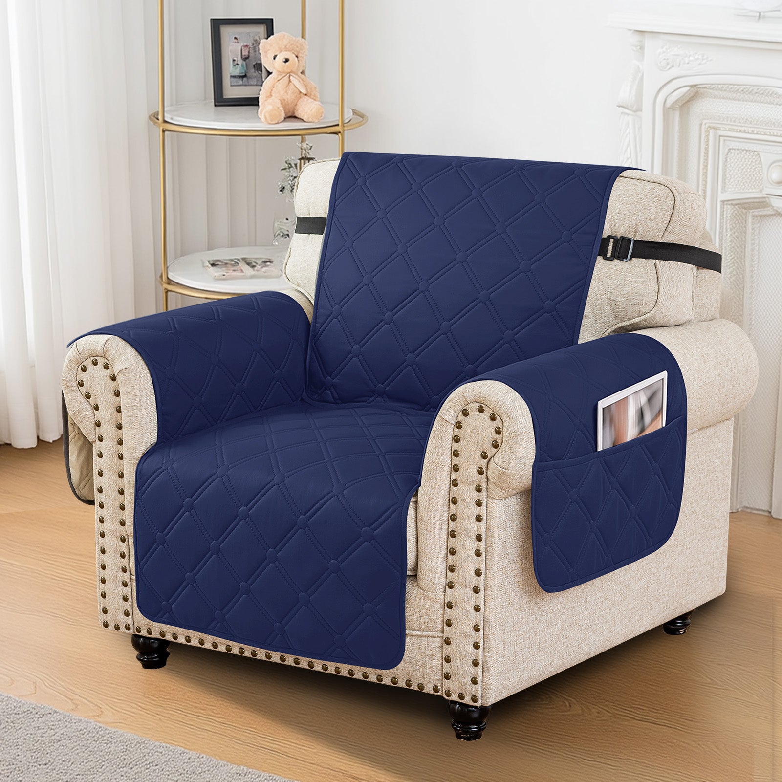 Ystyle Waterproof 1 Seater Armchair Cover with Side Pockets