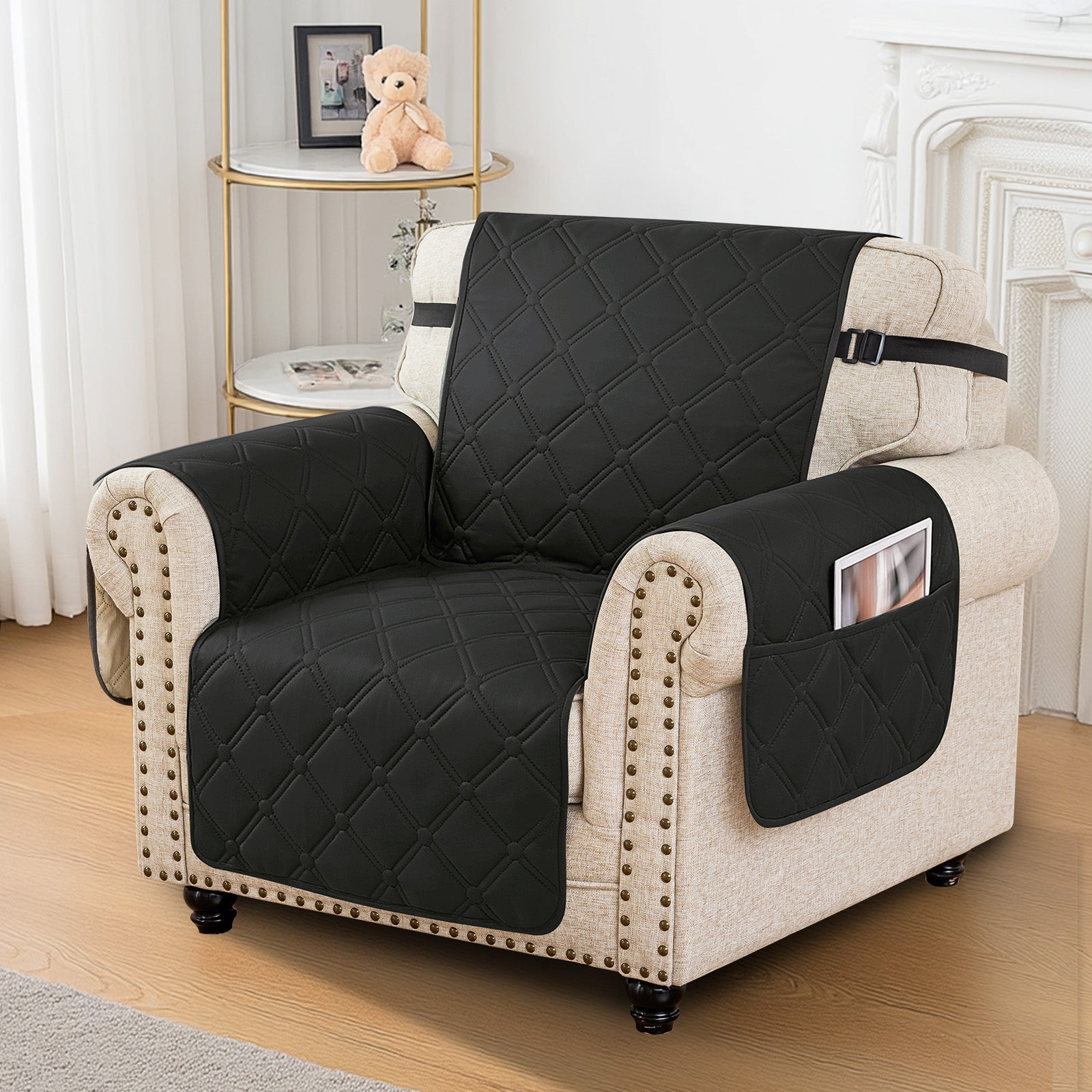 Ystyle Waterproof 1 Seater Armchair Cover with Side Pockets