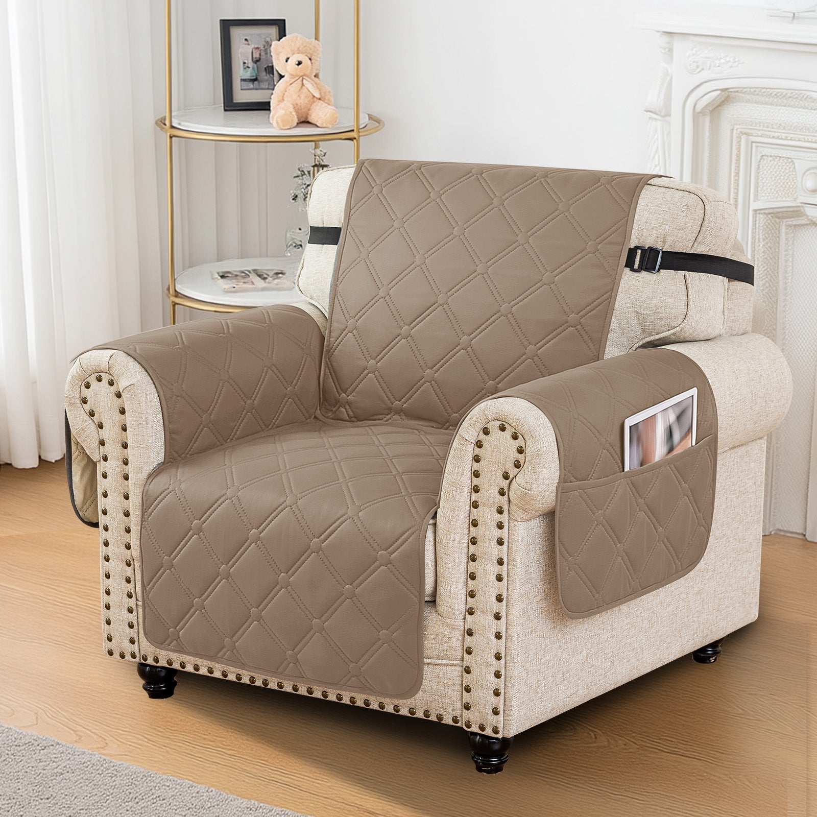 Ystyle Waterproof 1 Seater Armchair Cover with Side Pockets