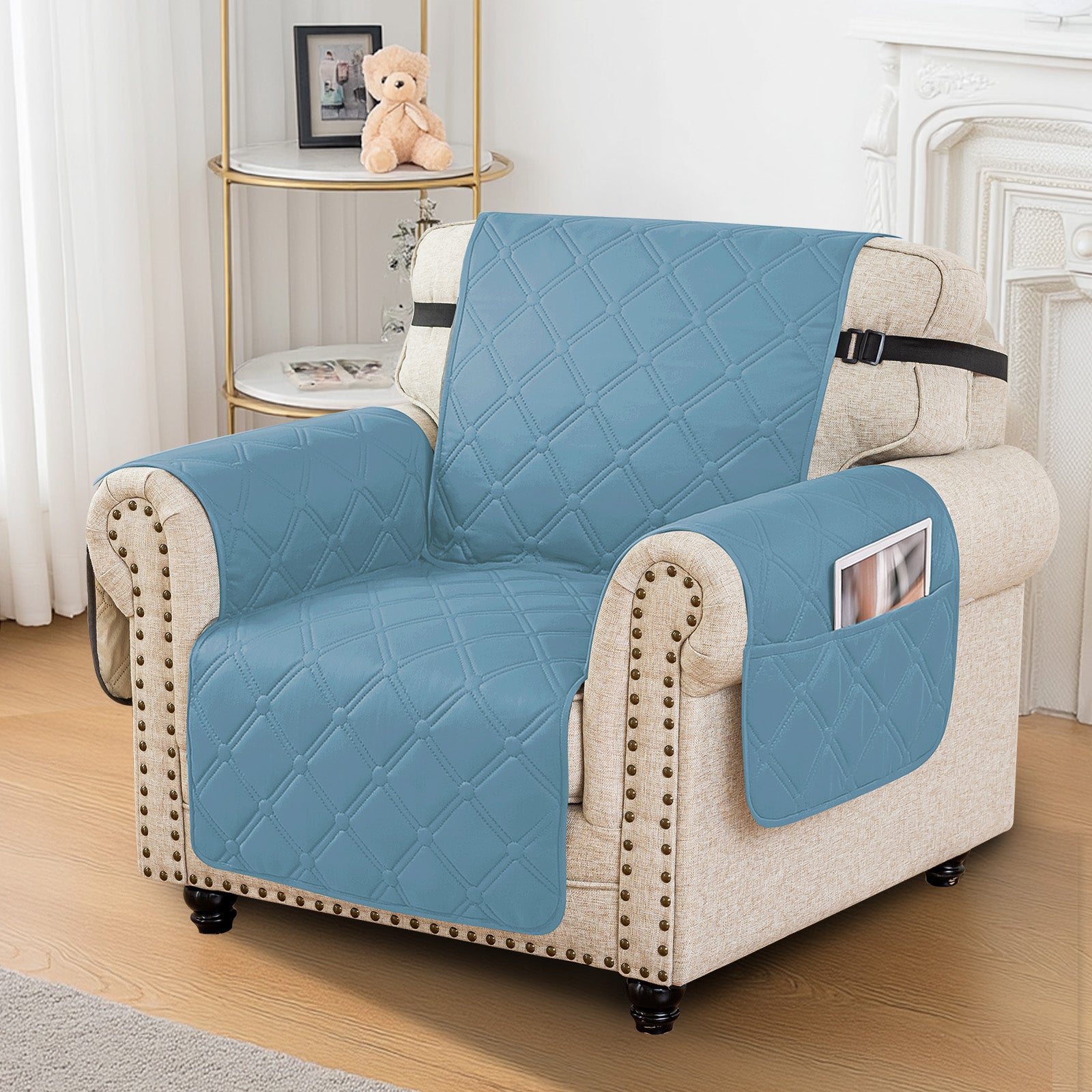 Ystyle Waterproof 1 Seater Armchair Cover with Side Pockets