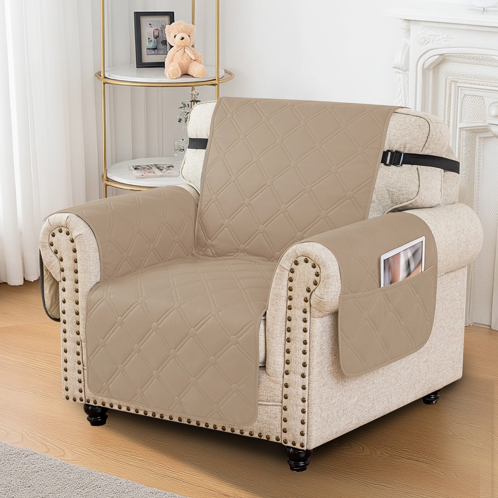 Ystyle Waterproof 1 Seater Armchair Cover with Side Pockets