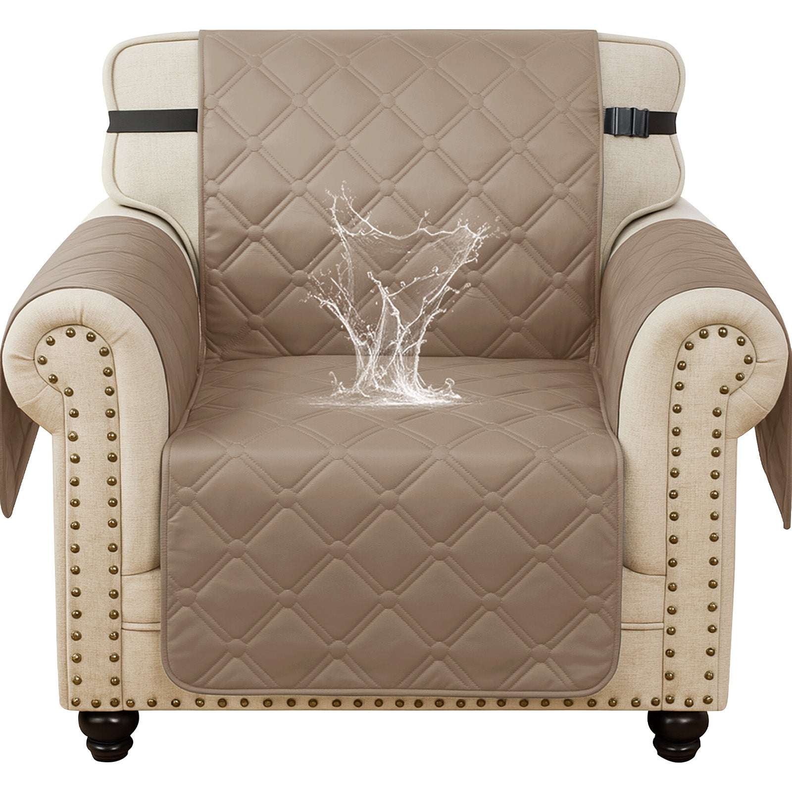 Ystyle Waterproof 1 Seater Armchair Cover with Side Pockets