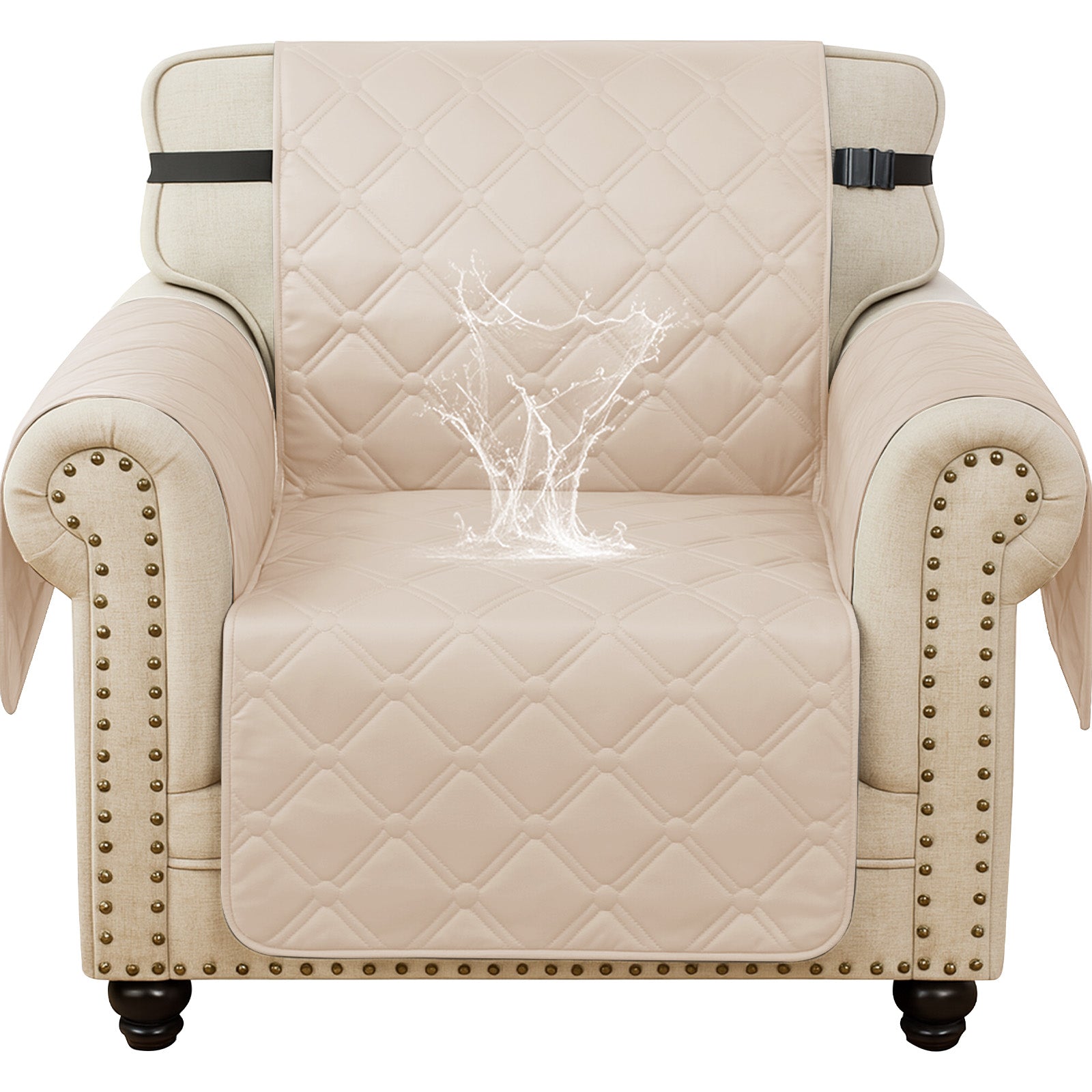 Ystyle Waterproof 1 Seater Armchair Cover with Side Pockets