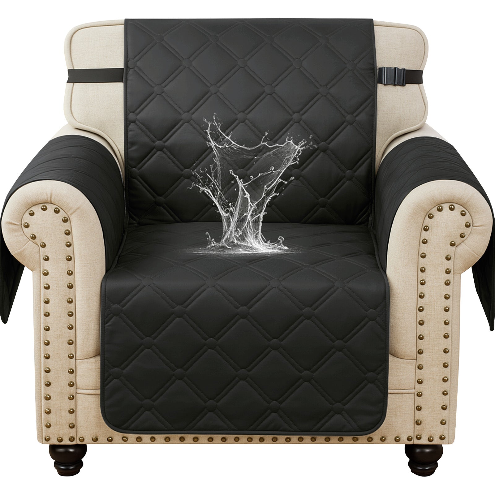 Ystyle Waterproof 1 Seater Armchair Cover with Side Pockets