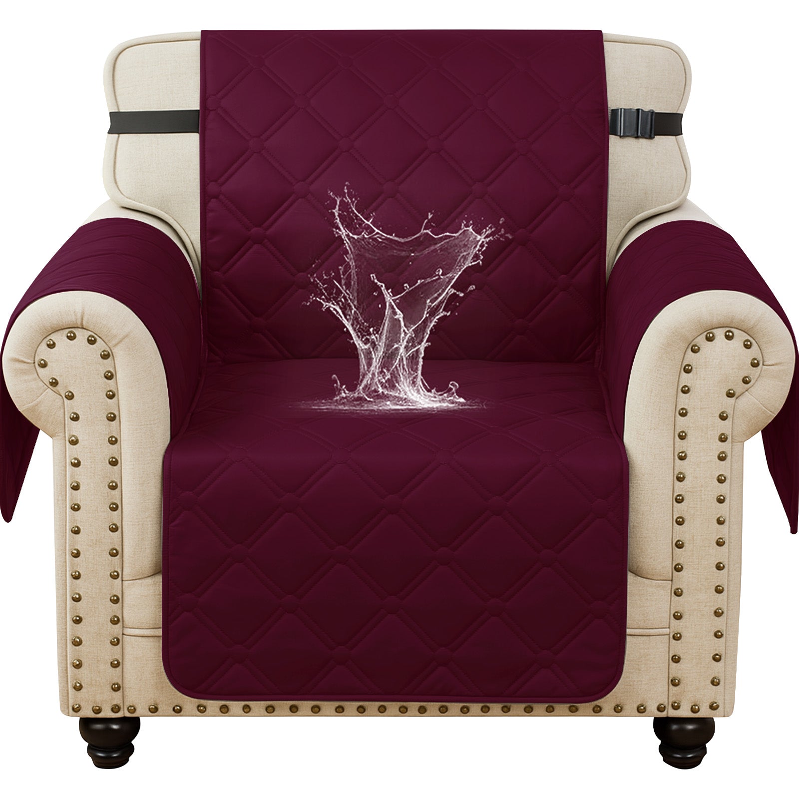 Ystyle Waterproof 1 Seater Armchair Cover with Side Pockets