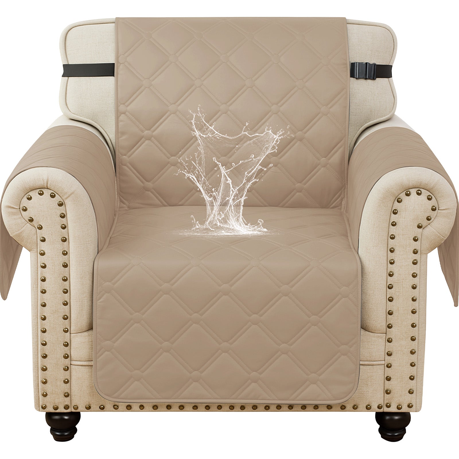 Ystyle Waterproof 1 Seater Armchair Cover with Side Pockets