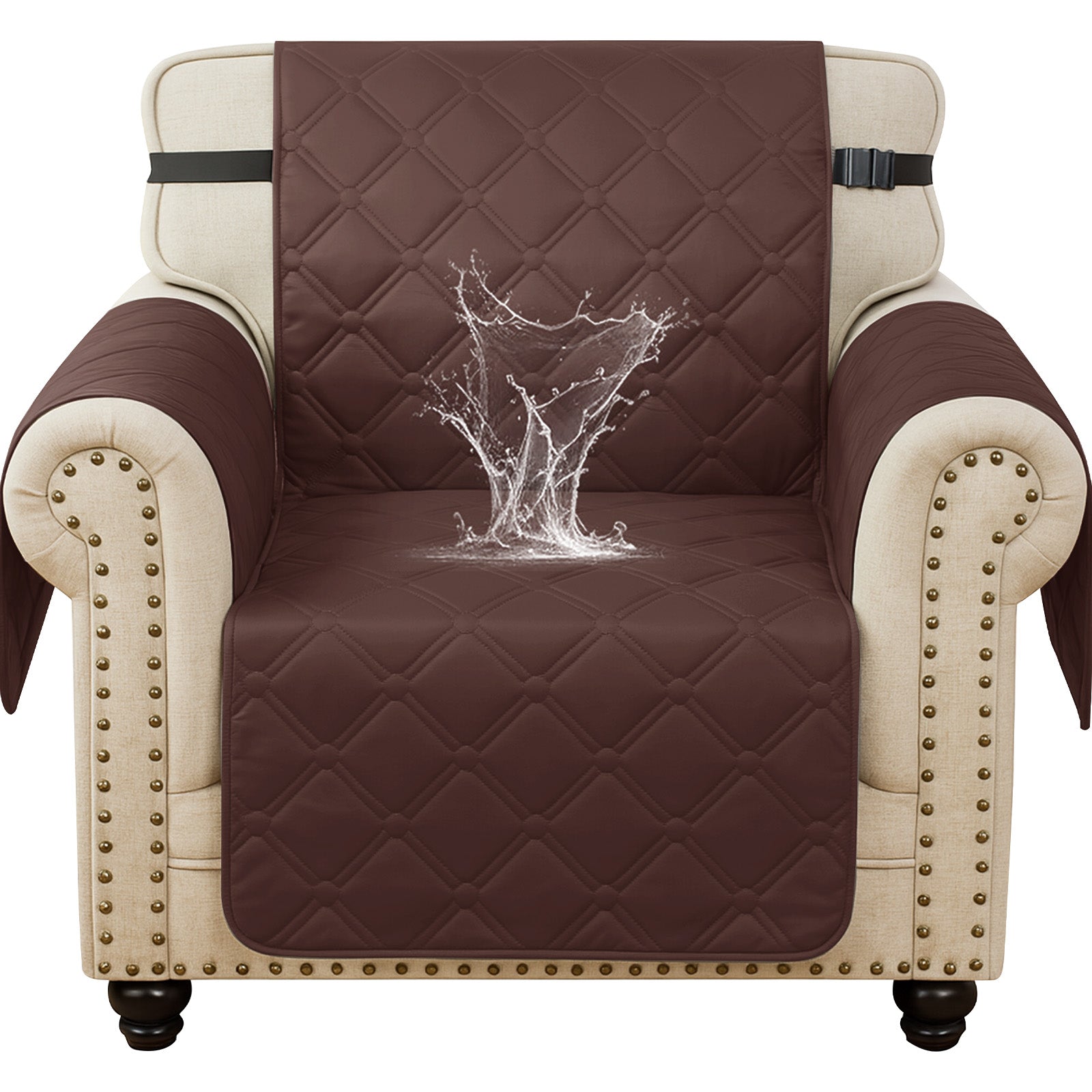 Ystyle Waterproof 1 Seater Armchair Cover with Side Pockets