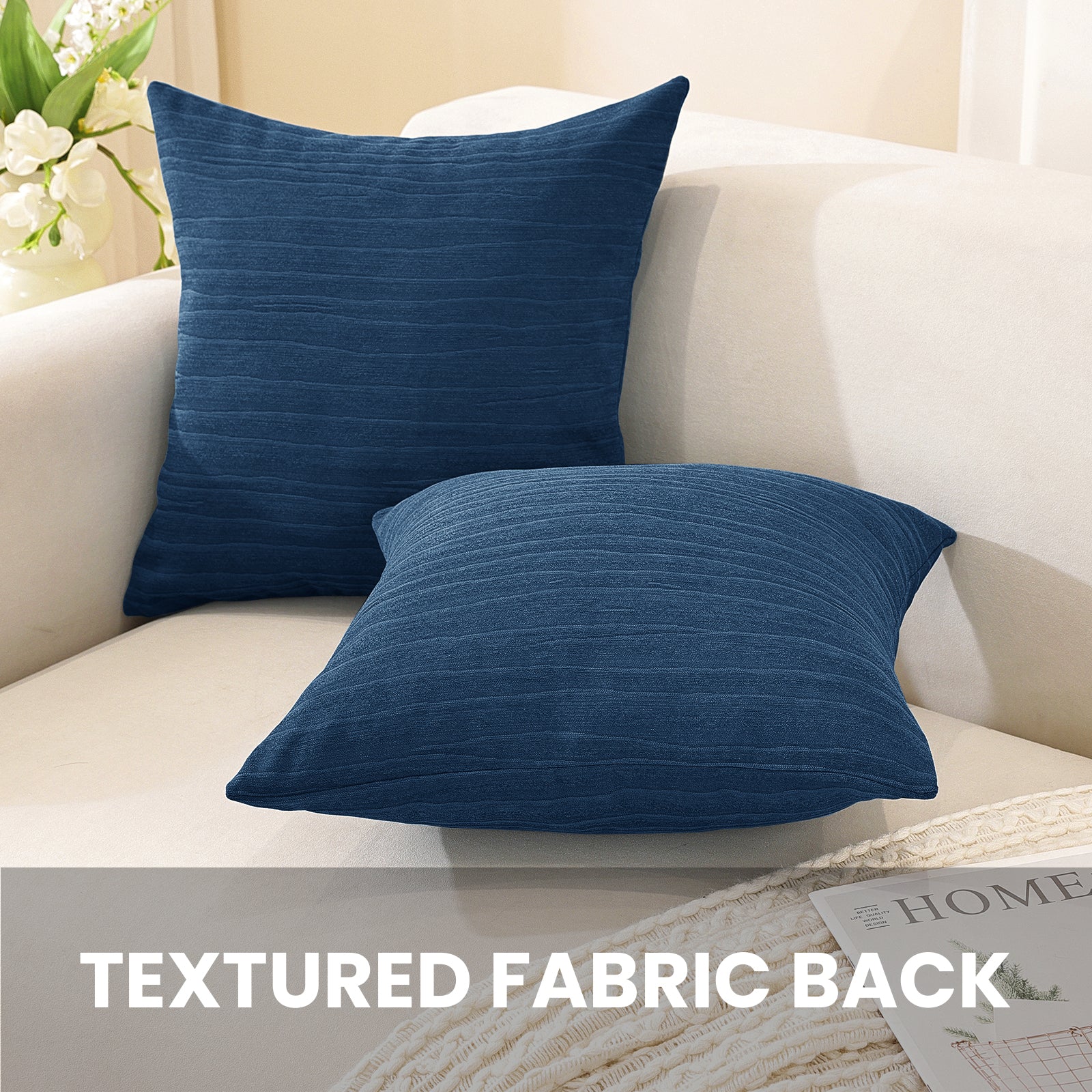 Ystyle 2 Pieces Cushion Covers Sofa 60 x 60 cm, Minimalist Colourful Cushion Cover, Invisible Zipper, Decorative Pillowcases, Sofa Living Room, Bedroom