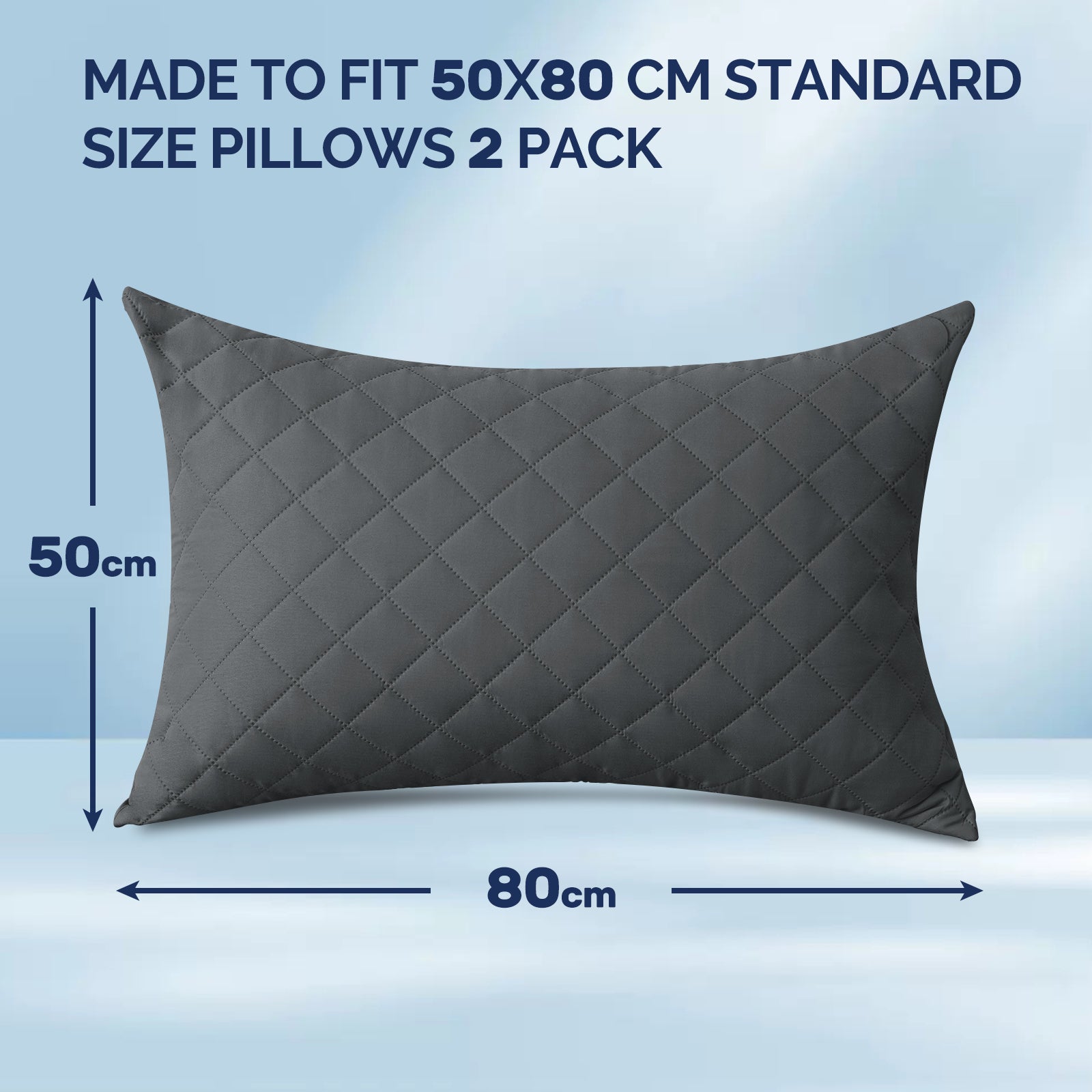 YSTYLE 2 Waterproof Pillowcases 50x80cm Breathable Anti Mite-YSTYLE
