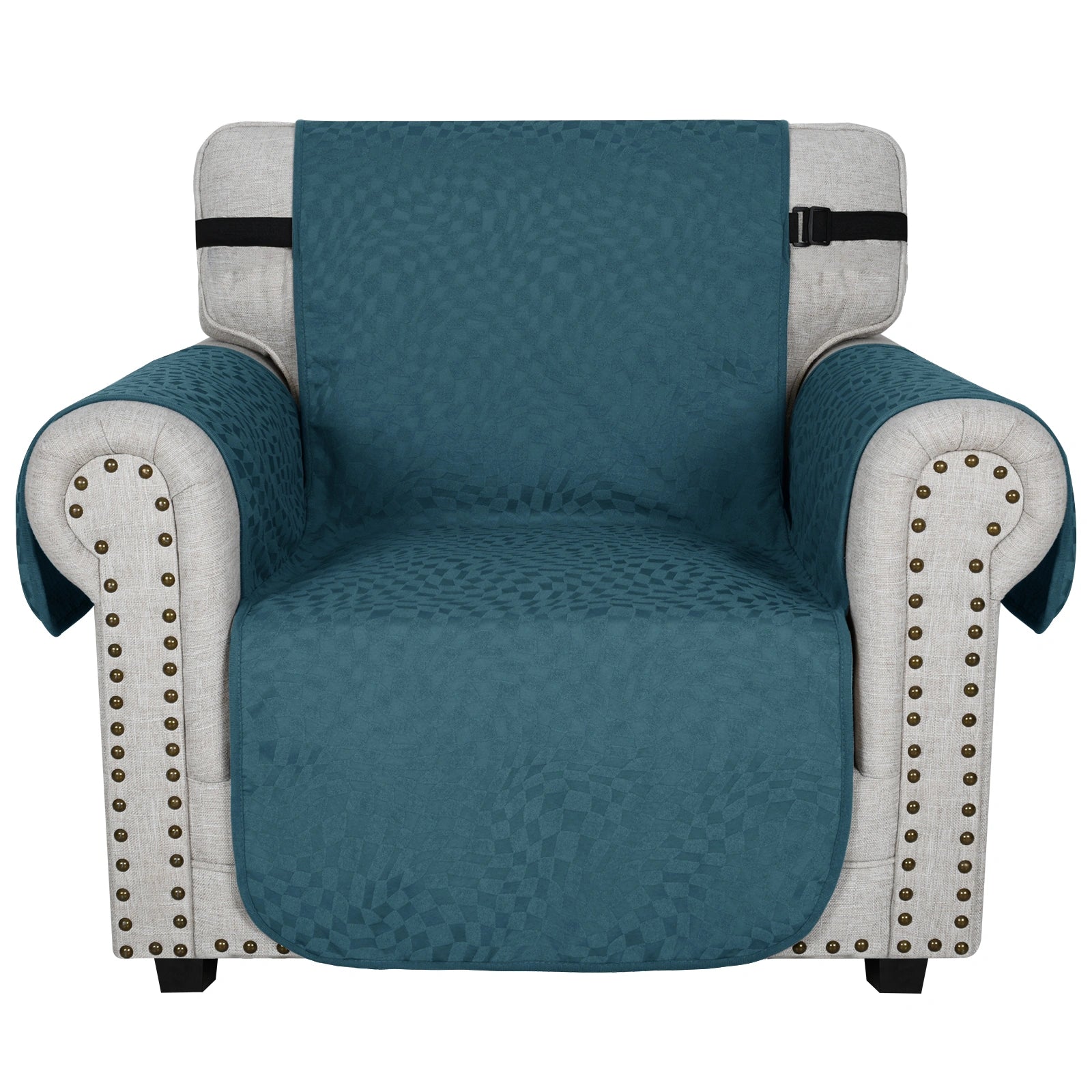 YSTYLE 1 Asiento Sofá Impermeable con Capa – Resistente a los Arañazos de Gatos, Antideslizante con brazos, Protector de Muebles Modernos - Ajedrezado Jacquard