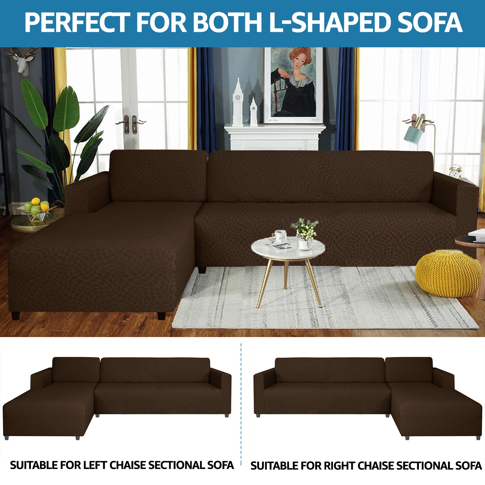 YSTYLE 2 pezzi copertura elastica per divano angolare, 2+2 posti a forma di L