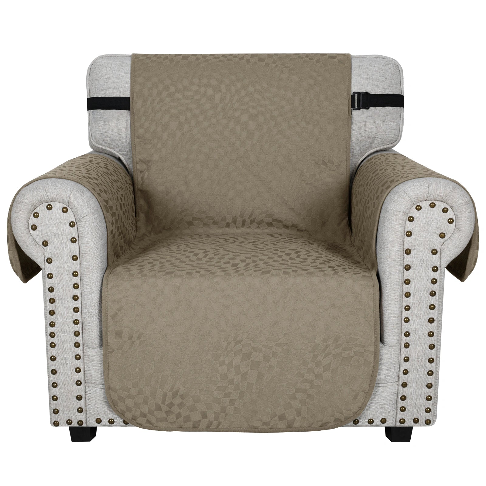 YSTYLE 1 Asiento Sofá Impermeable con Capa – Resistente a los Arañazos de Gatos, Antideslizante con brazos, Protector de Muebles Modernos - Ajedrezado Jacquard
