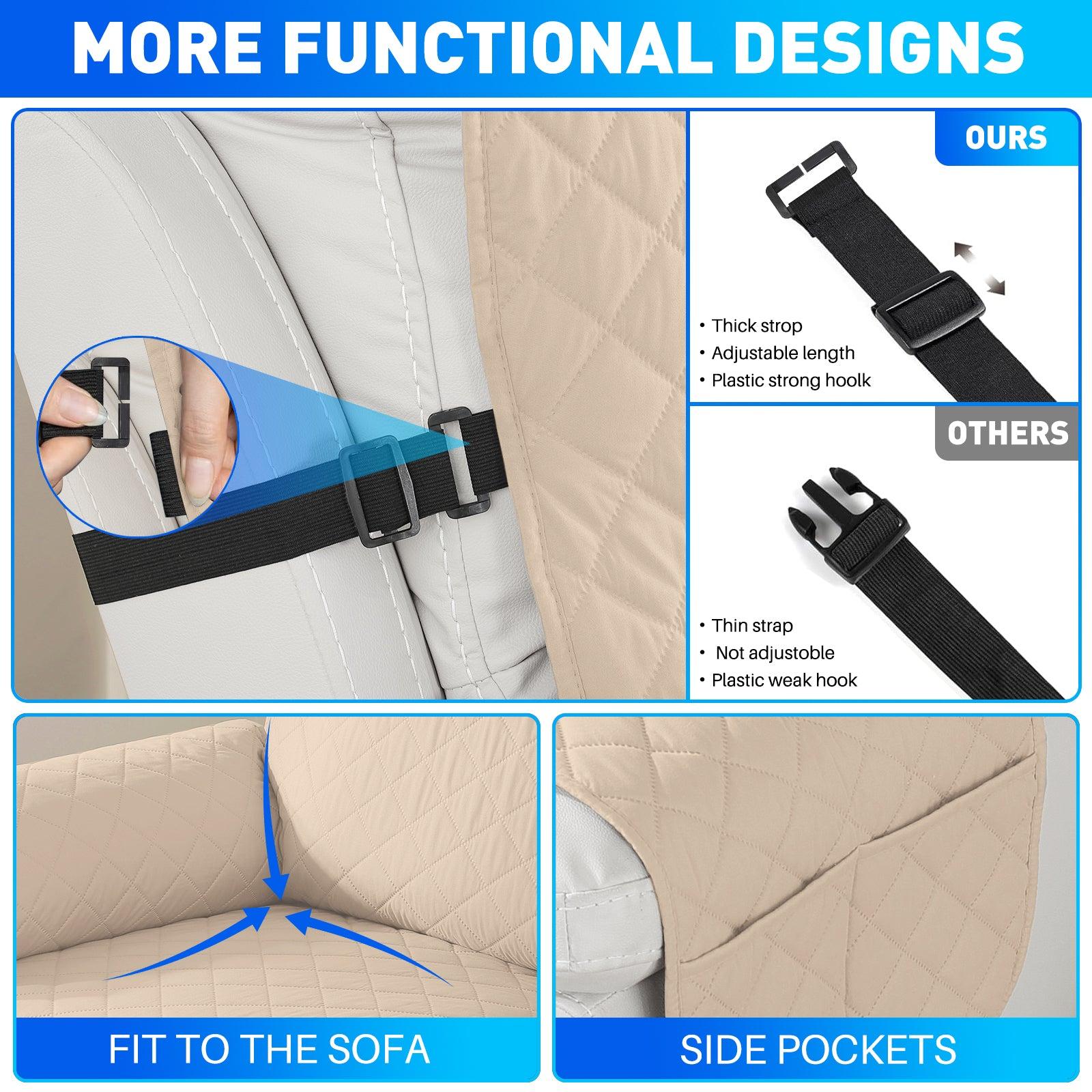 Ystyle Waterproof Recliner Chair Cover with Side Pockets Non Slip-YSTYLE