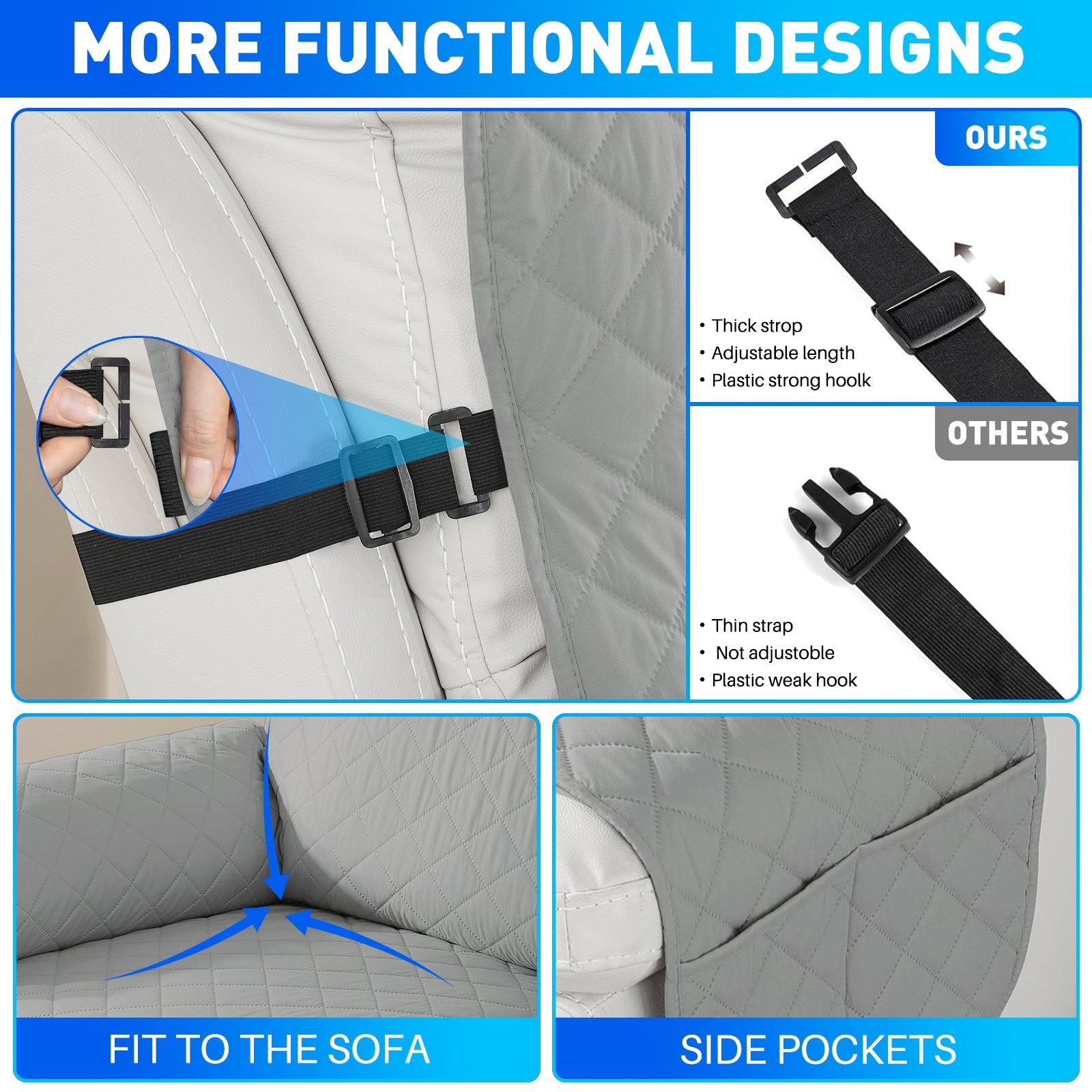 Ystyle Waterproof Recliner Chair Cover with Side Pockets Non Slip-YSTYLE