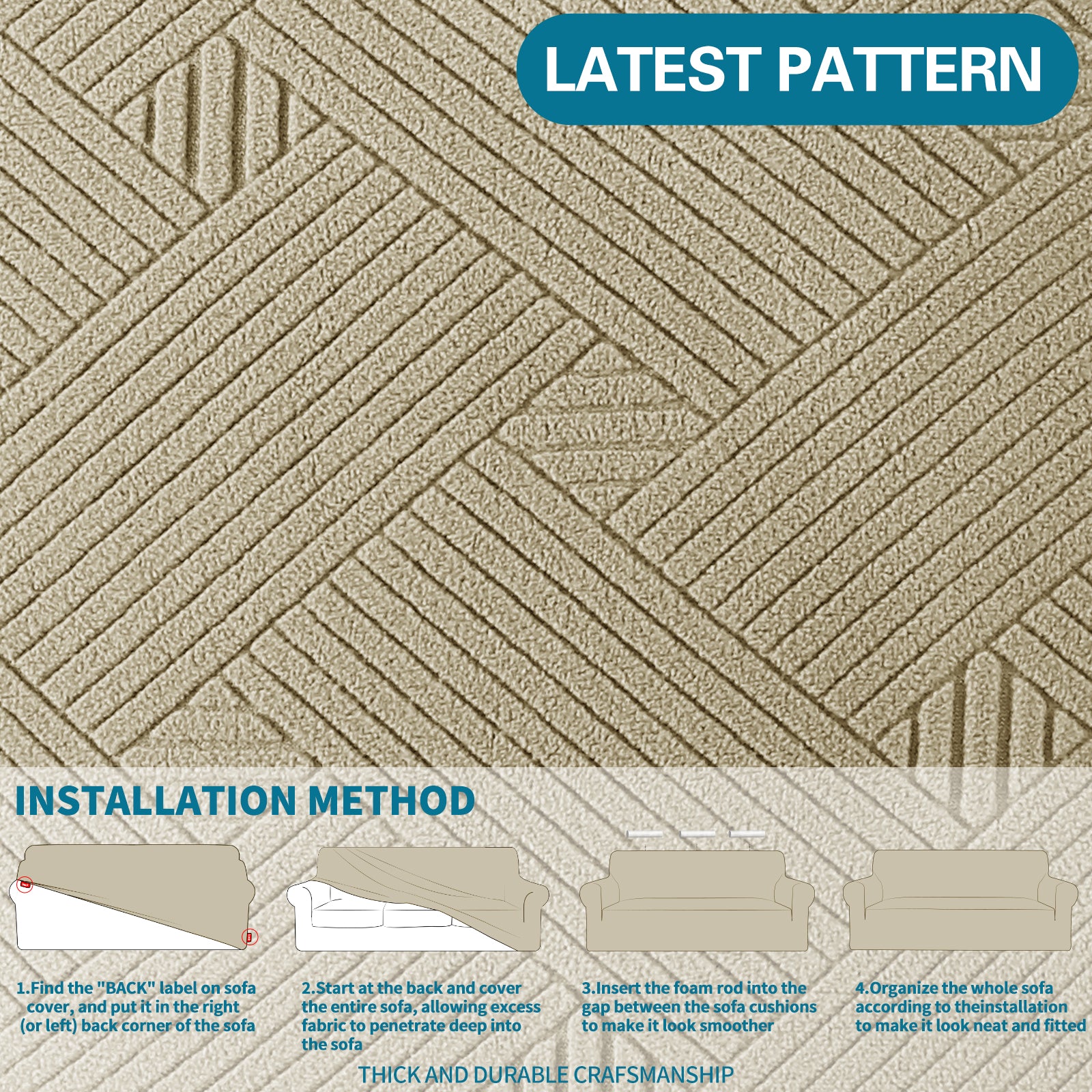 YSTYLE Hoch Stretch 1-Sitzer Sessel Bezug Anti-Rutsch Waschbar