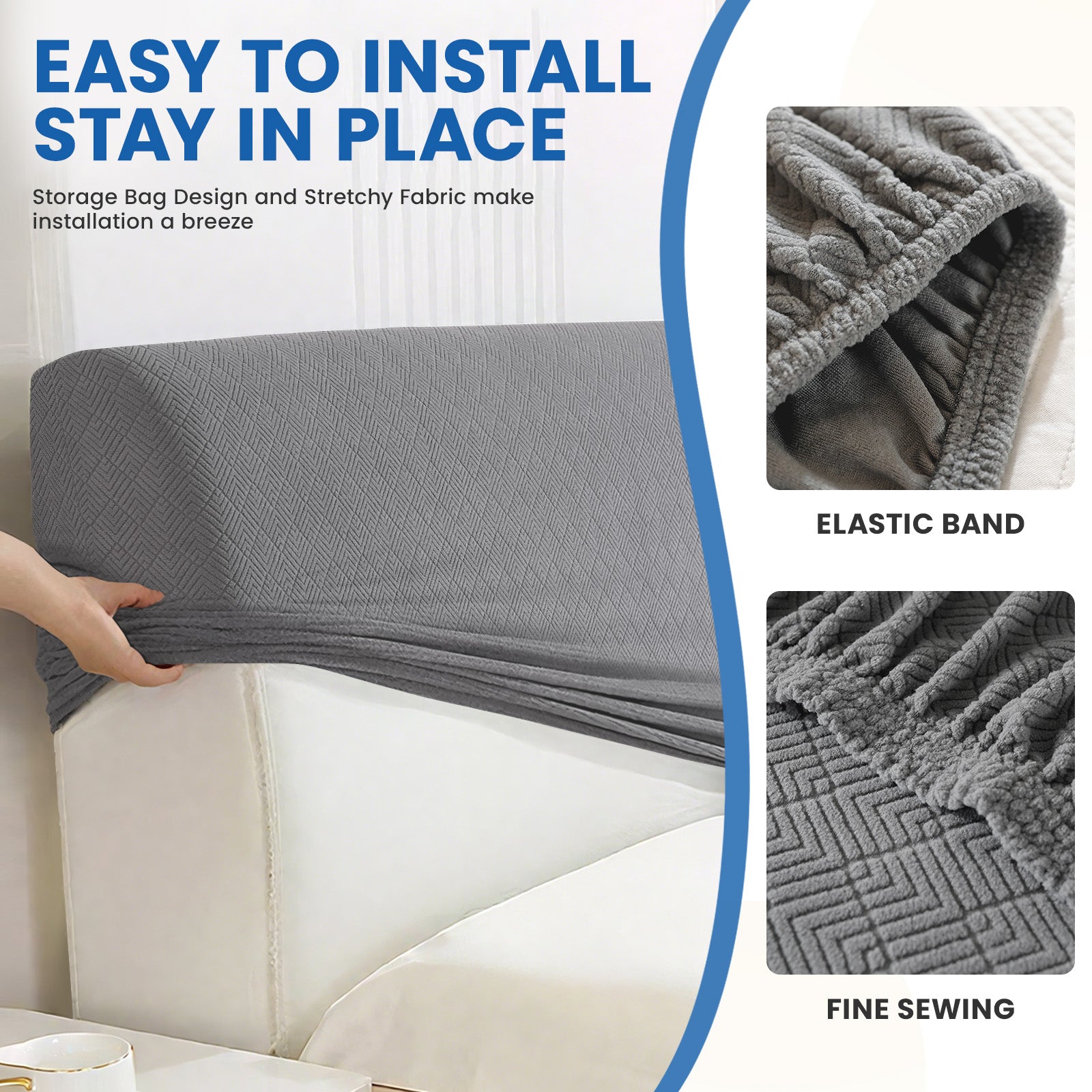 Ystyle 120cm Single Bed Headboard Cover Elasticated Headboard Slipcover, Universal Washable Single Bed Headboard Cover, Dust-Proof Headboard Protector