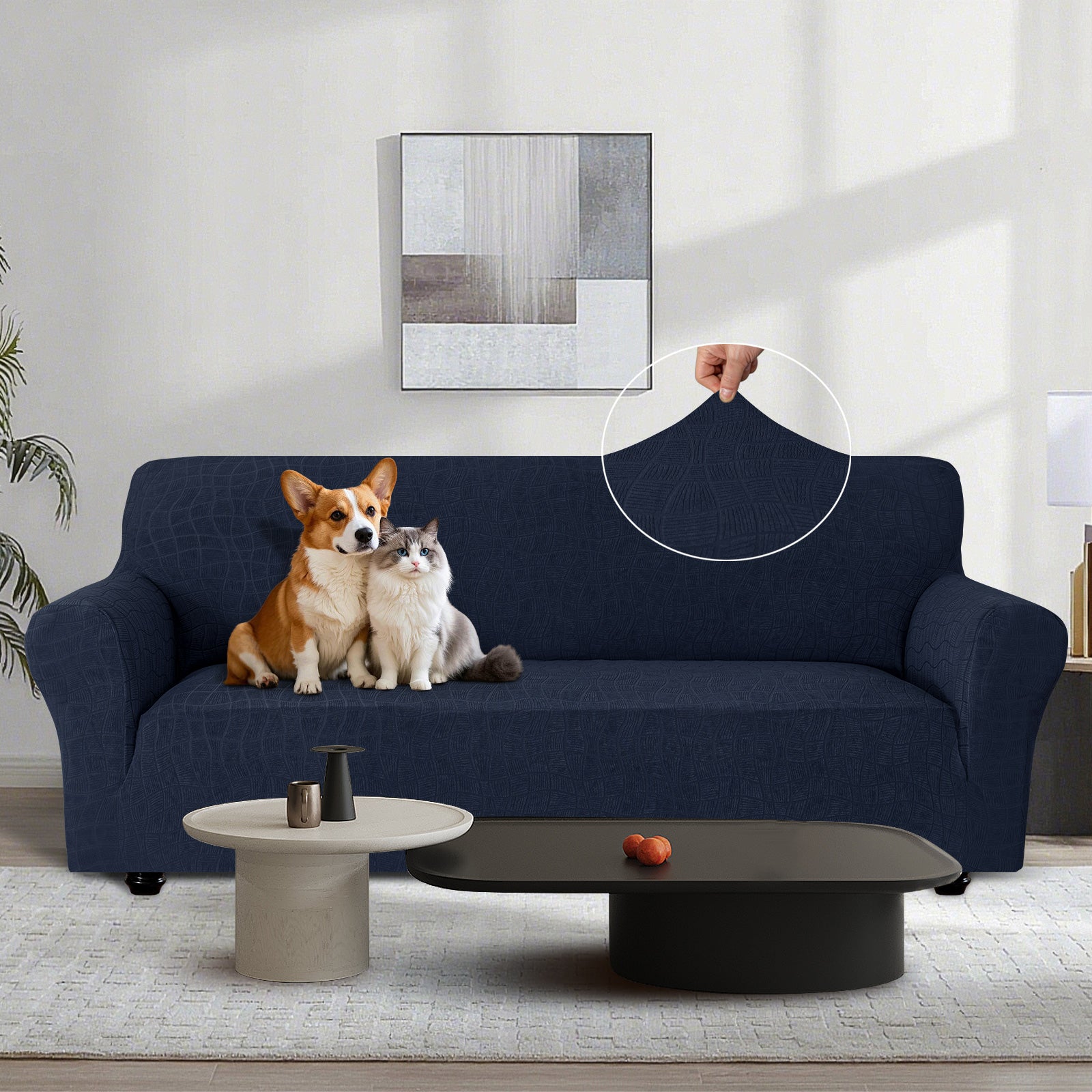 Ystyle Waterproof 1-Seater Sofa Cover with Armrests, Universal Elastic Sofa Protector, Washable Cat Scratch-Resistant Sofa Cover, Stain & Slip-Resistant Sofa Slipcover