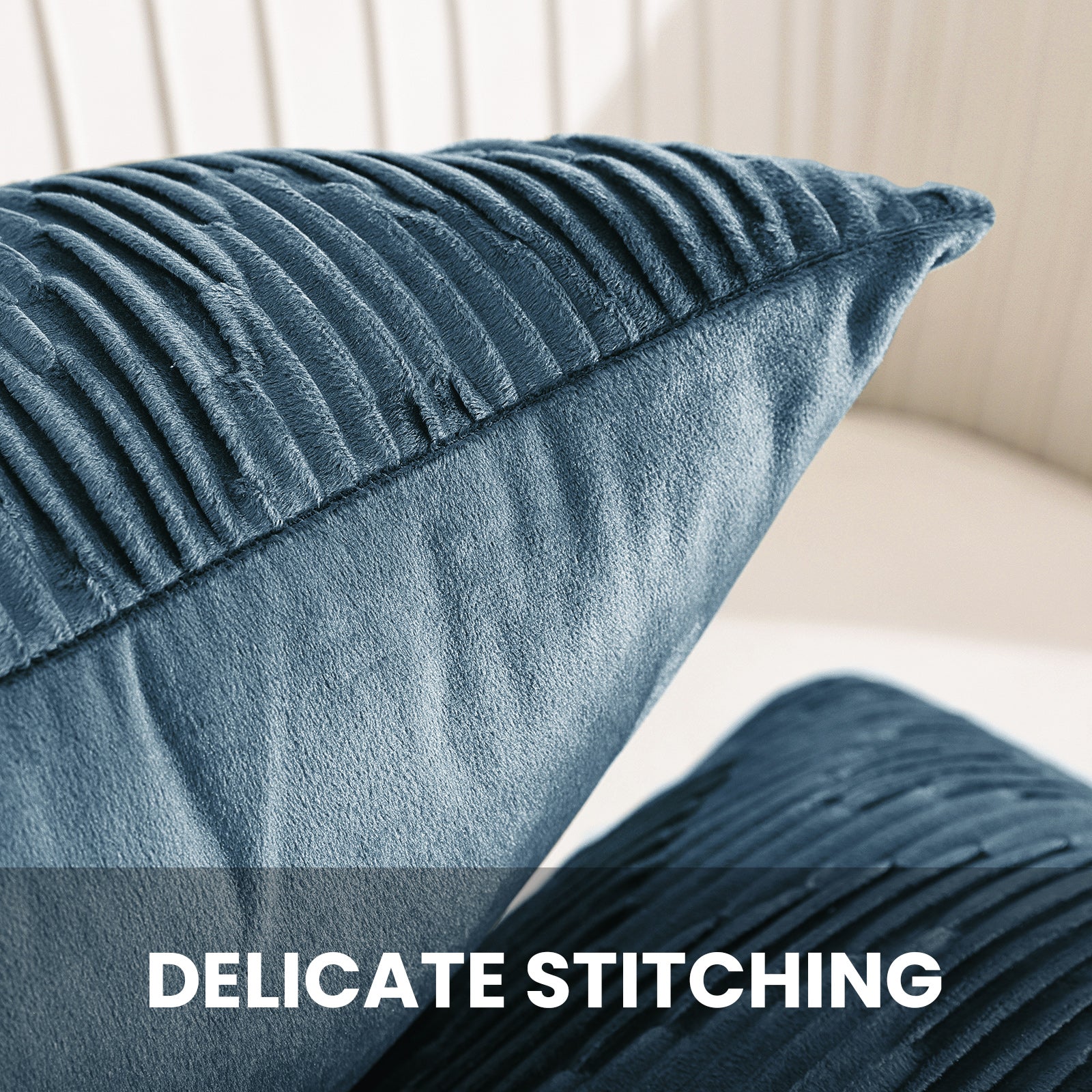 Ystyle 2 Pieces Cushion Covers Sofa 50 x 50 cm Velvet Minimalist Cushion Covers Invisible Zipper Decorative Cushion Covers for Sofa Living Room Bedroom