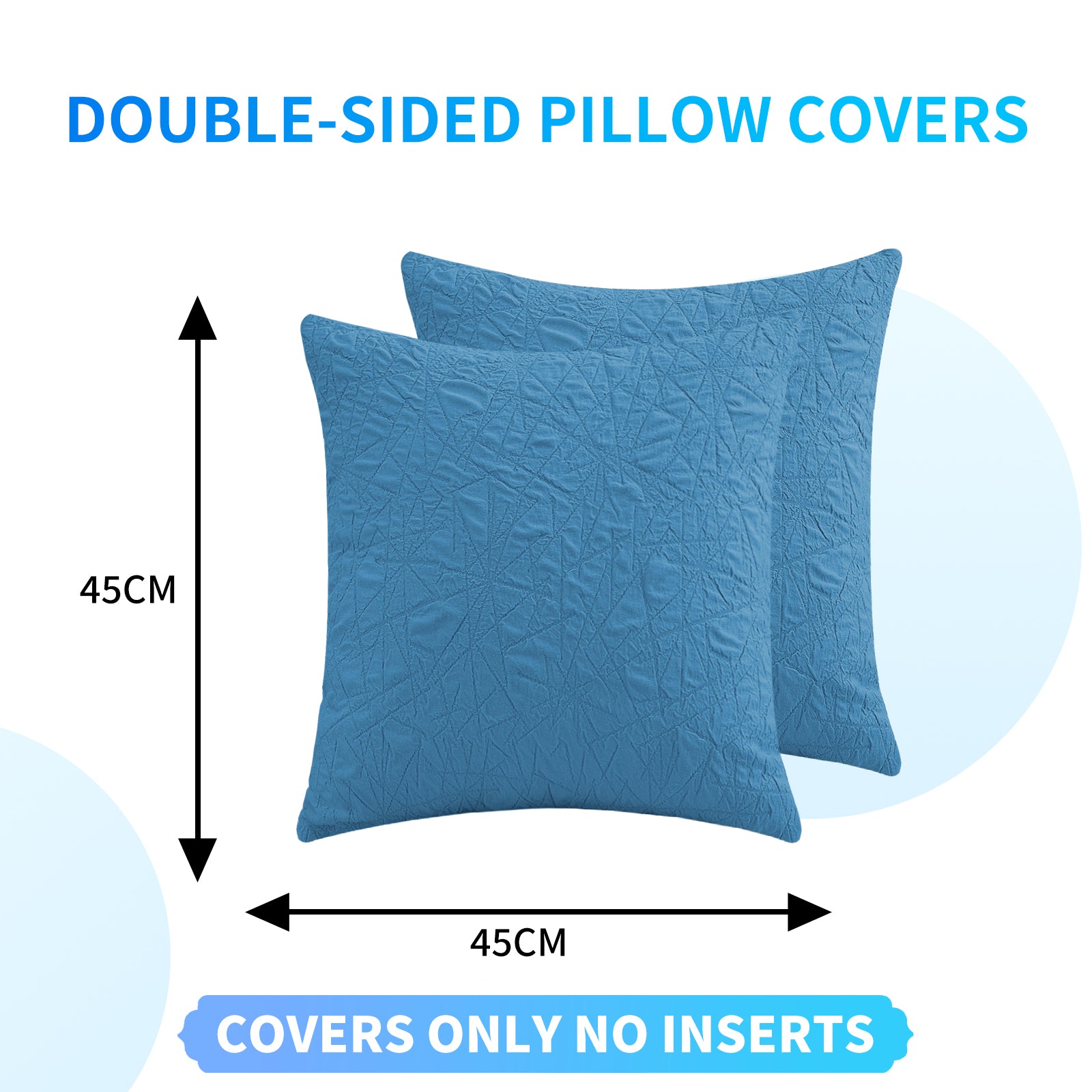 Ystyle 2 Pieces Sofa Cushion Covers 45 x 45 cm, Cushion Covers with Invisible Zipper, Square Pillowcases, Modern Sofa Pillowcases, for Living Room Bedroom Balcony Outdoor