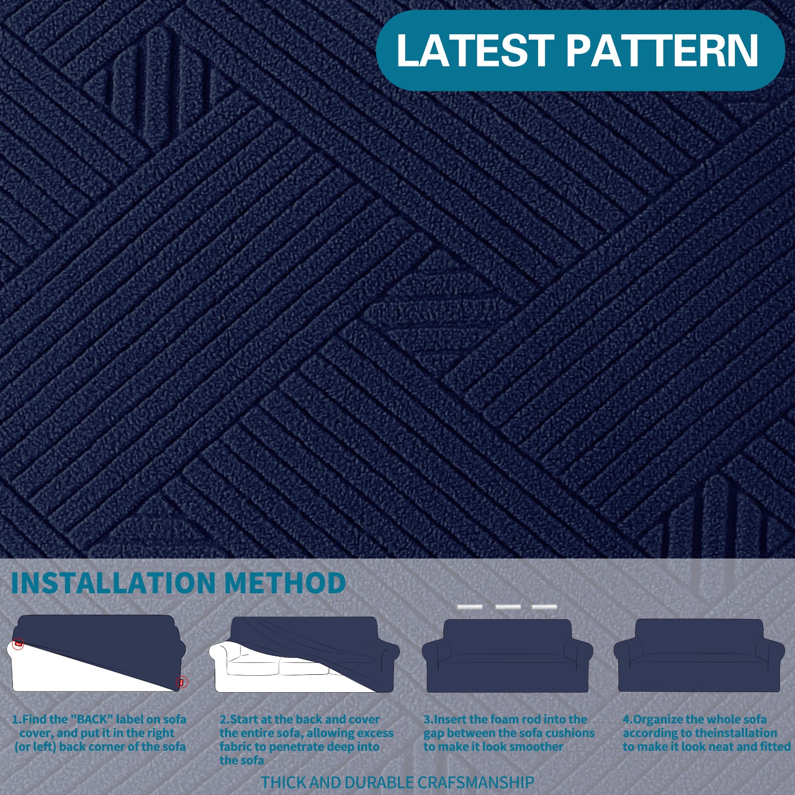 YSTYLE Hoch Stretch 1-Sitzer Sessel Bezug Anti-Rutsch Waschbar