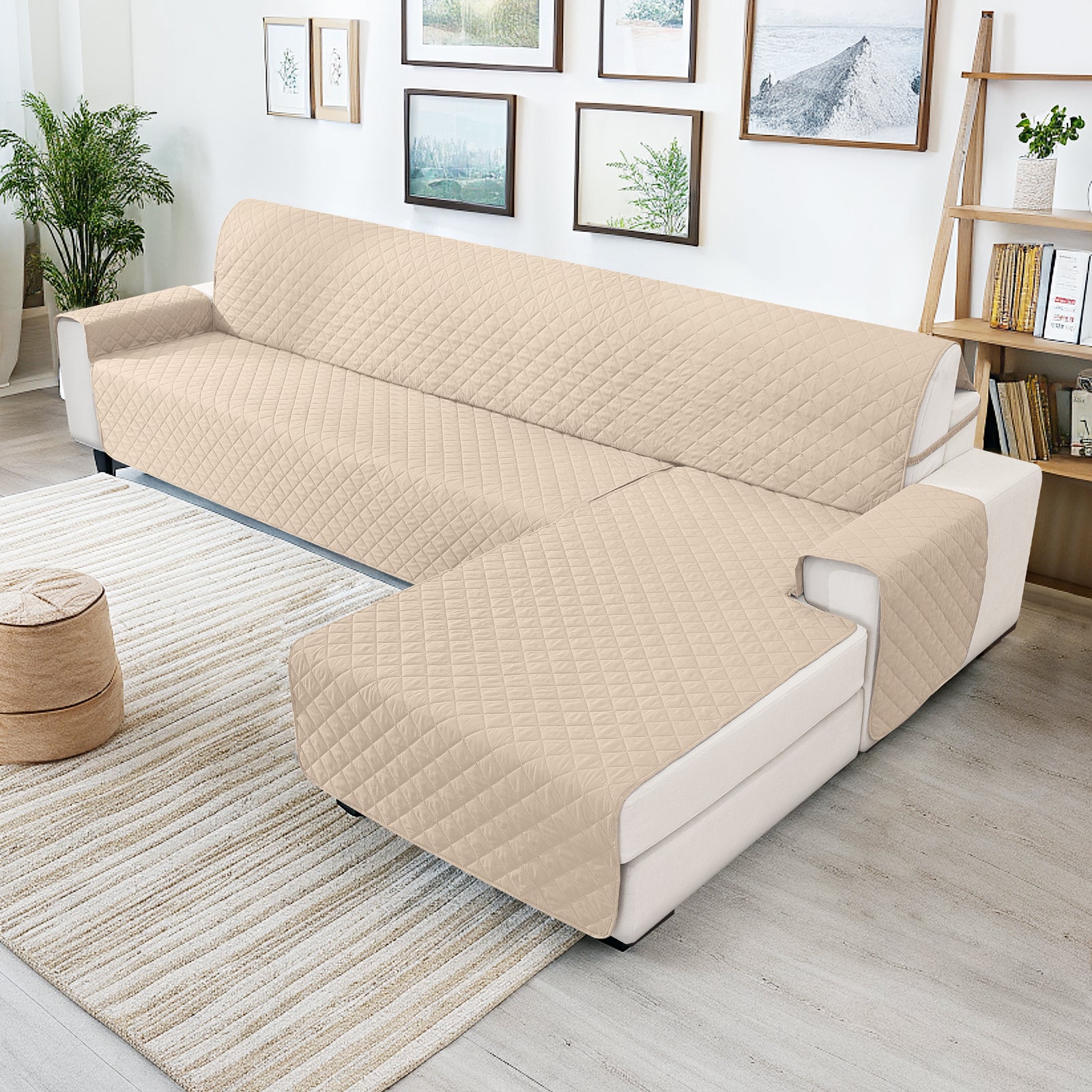 Ystyle Waterproof 3 Seater Corner Sofa Cover Reversible Anti Slip