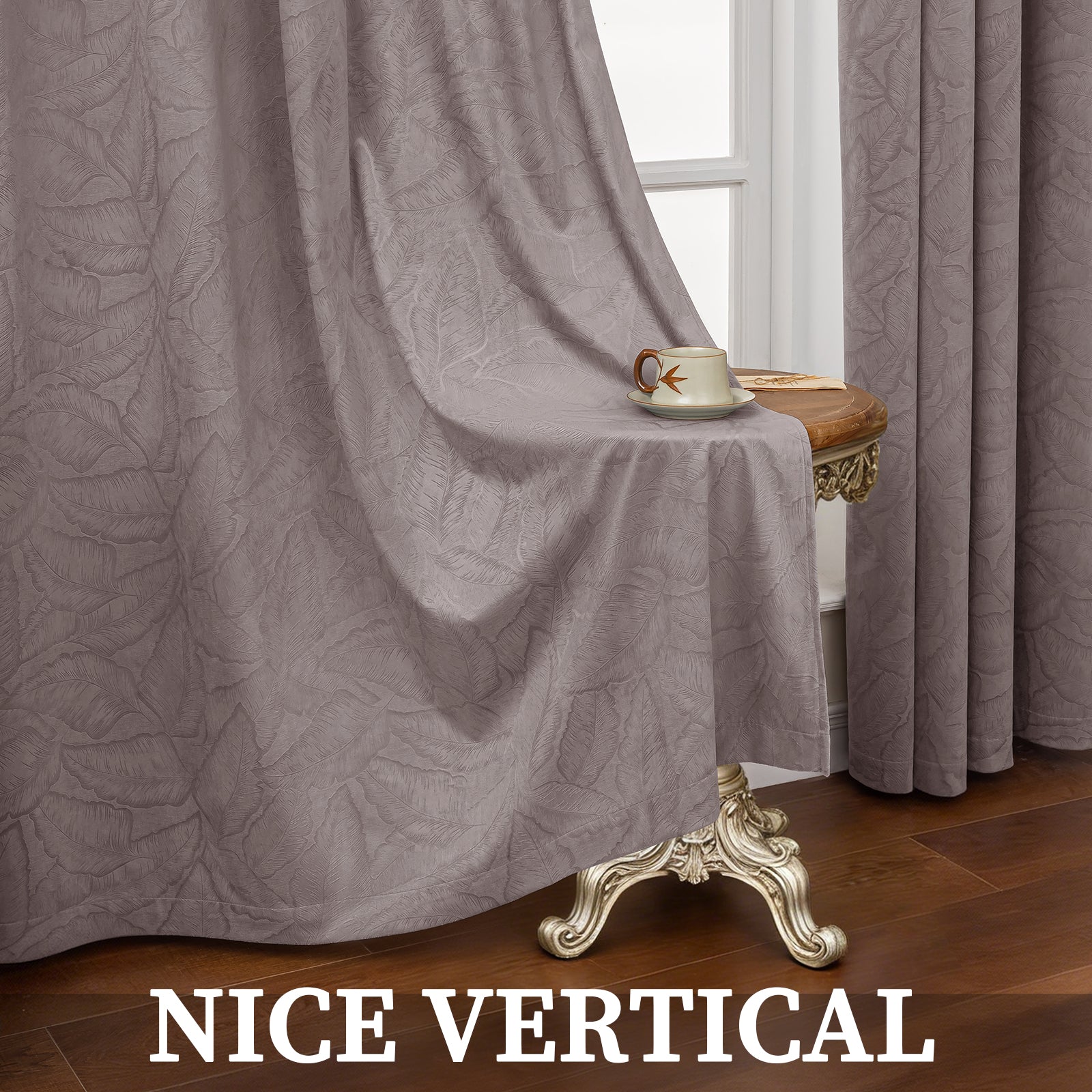 2 Pieces rideaux opacifiants with Stainless Steel Eyelets thermique Polyester Panels