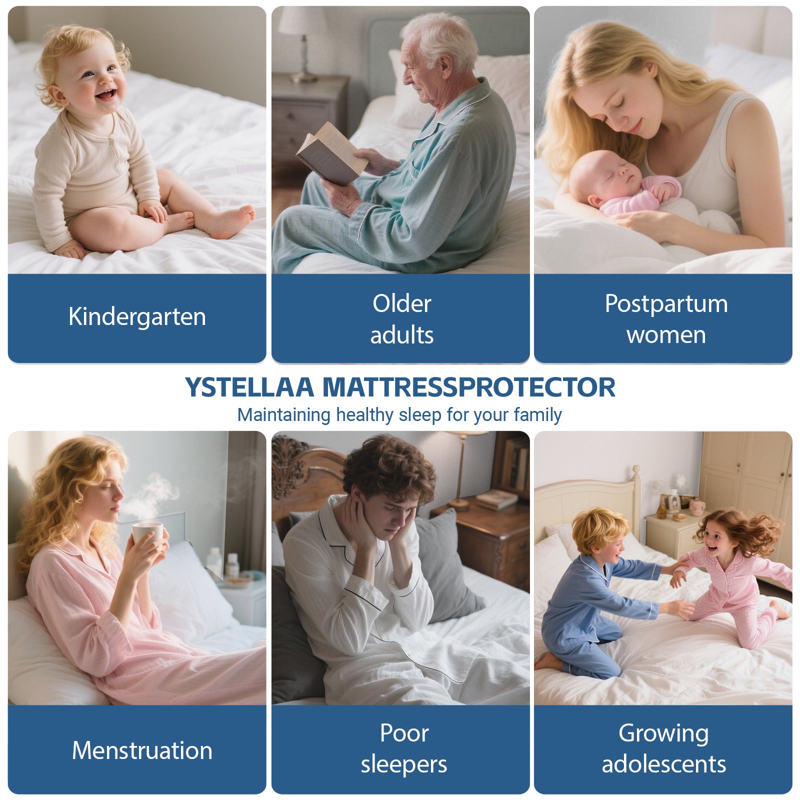 Waterproof Quilted Mattress Protector with Deep Pocket and Elastic Fit