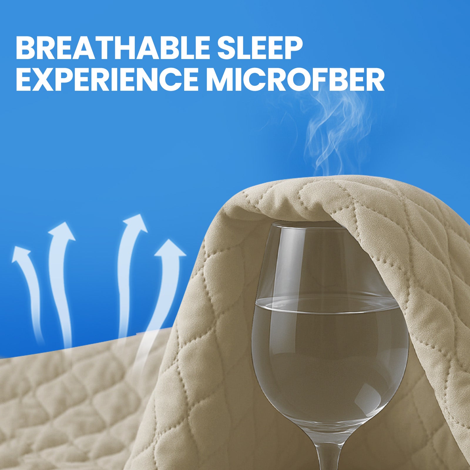 Waterproof Quilted Mattress Protector 160x190cm with Deep Pocket