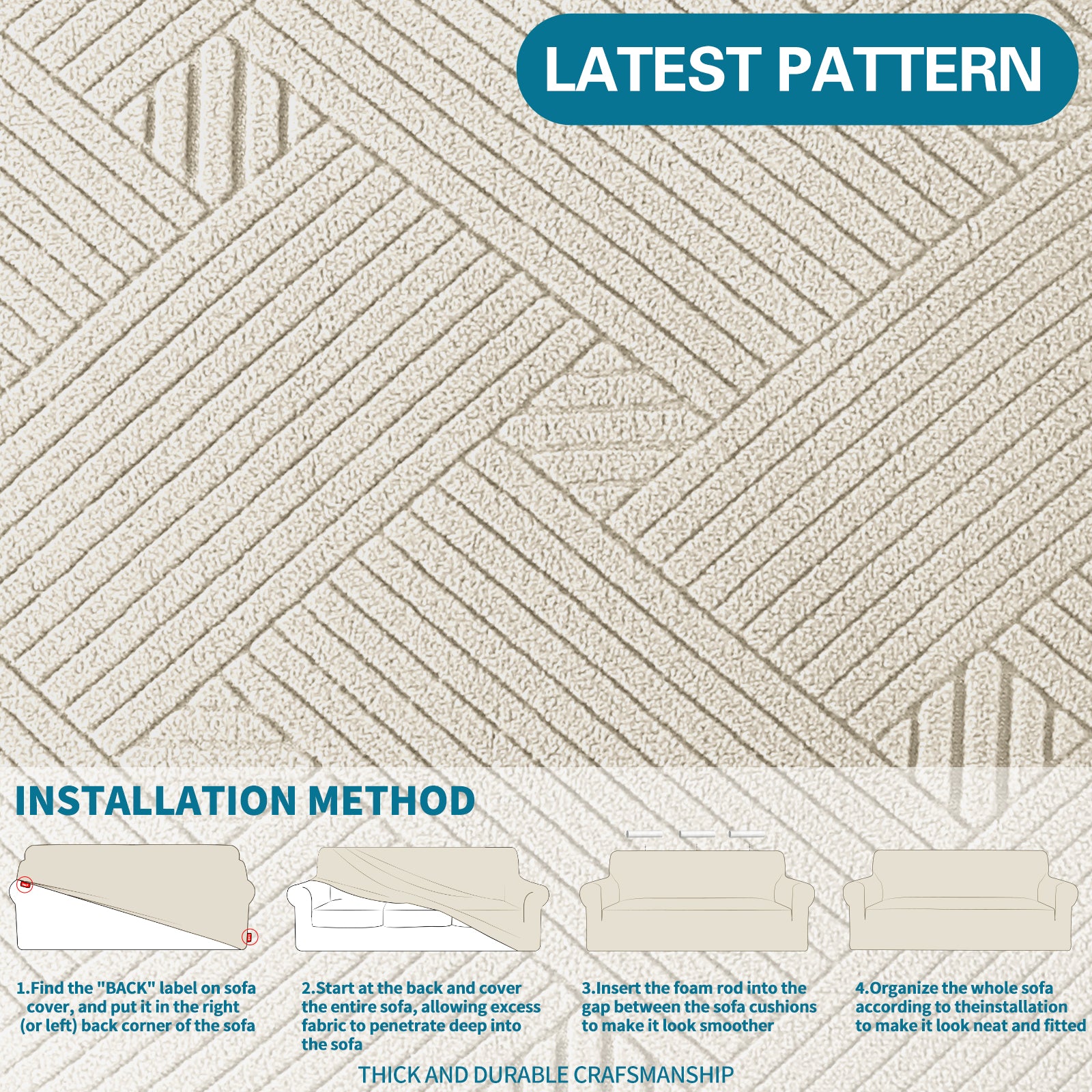 YSTYLE Hoch Stretch 1-Sitzer Sessel Bezug Anti-Rutsch Waschbar