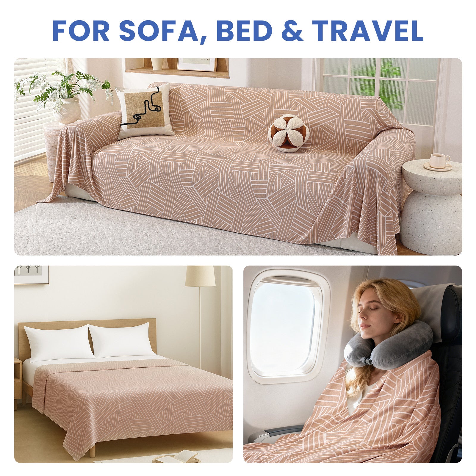 Ystyle Sofa Cover 180x380 CM, Non-Slip Full Sofa Protector, Cat Scratch-Resistant Sofa Cover, Washable Stain-Proof Sofa Slipcover, Ideal as Decorative Throw or Picnic Blanket