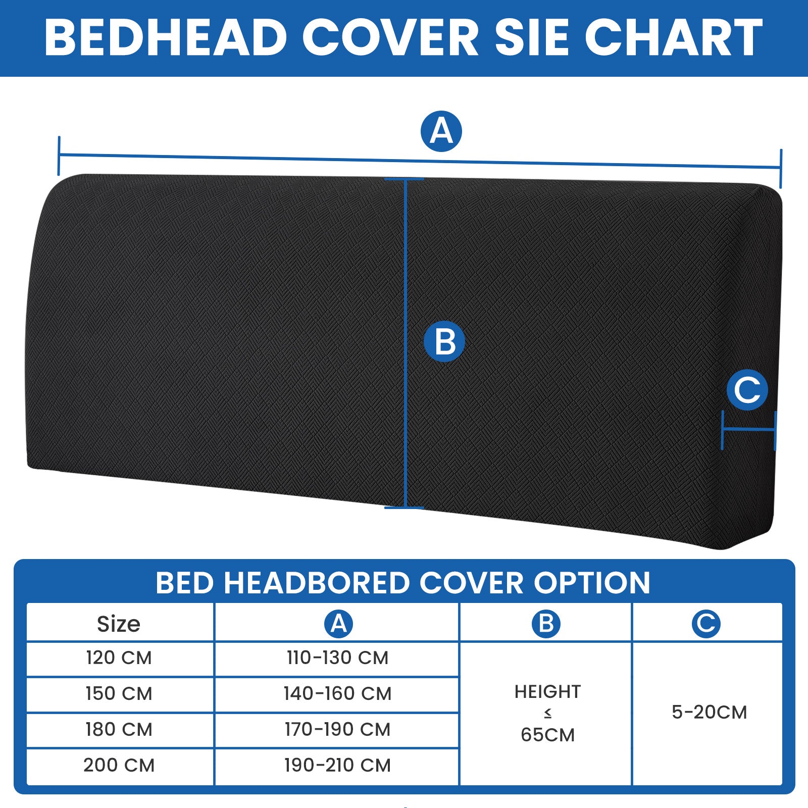 Ystyle 120cm Single Bed Headboard Cover Elasticated Headboard Slipcover, Universal Washable Single Bed Headboard Cover, Dust-Proof Headboard Protector