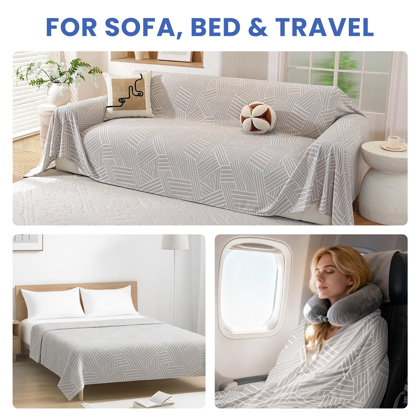 Ystyle Sofa Cover 180x380 CM, Non-Slip Full Sofa Protector, Cat Scratch-Resistant Sofa Cover, Washable Stain-Proof Sofa Slipcover, Ideal as Decorative Throw or Picnic Blanket