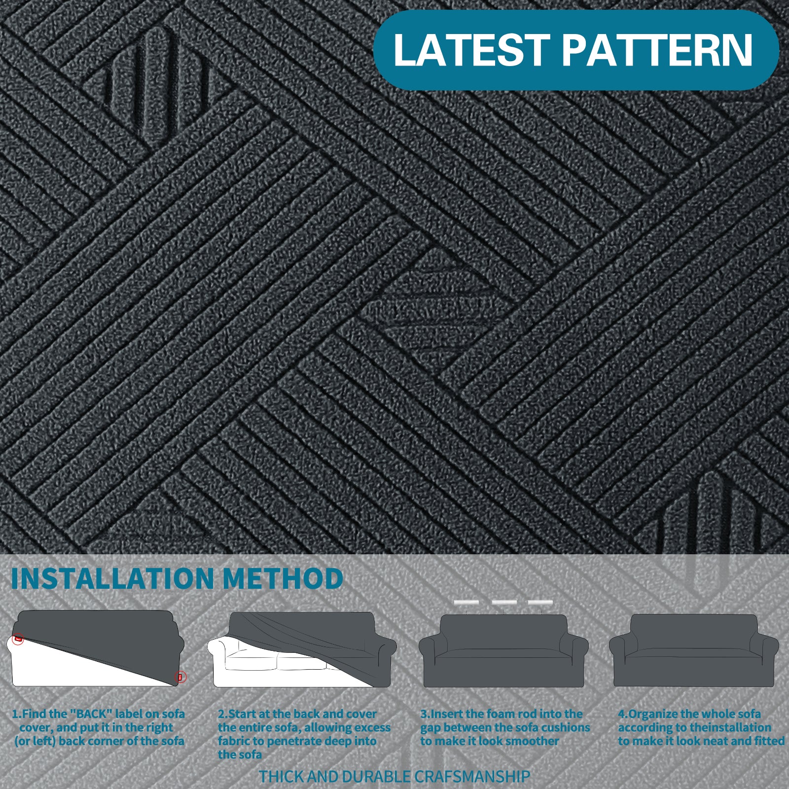 YSTYLE Hoch Stretch 1-Sitzer Sessel Bezug Anti-Rutsch Waschbar