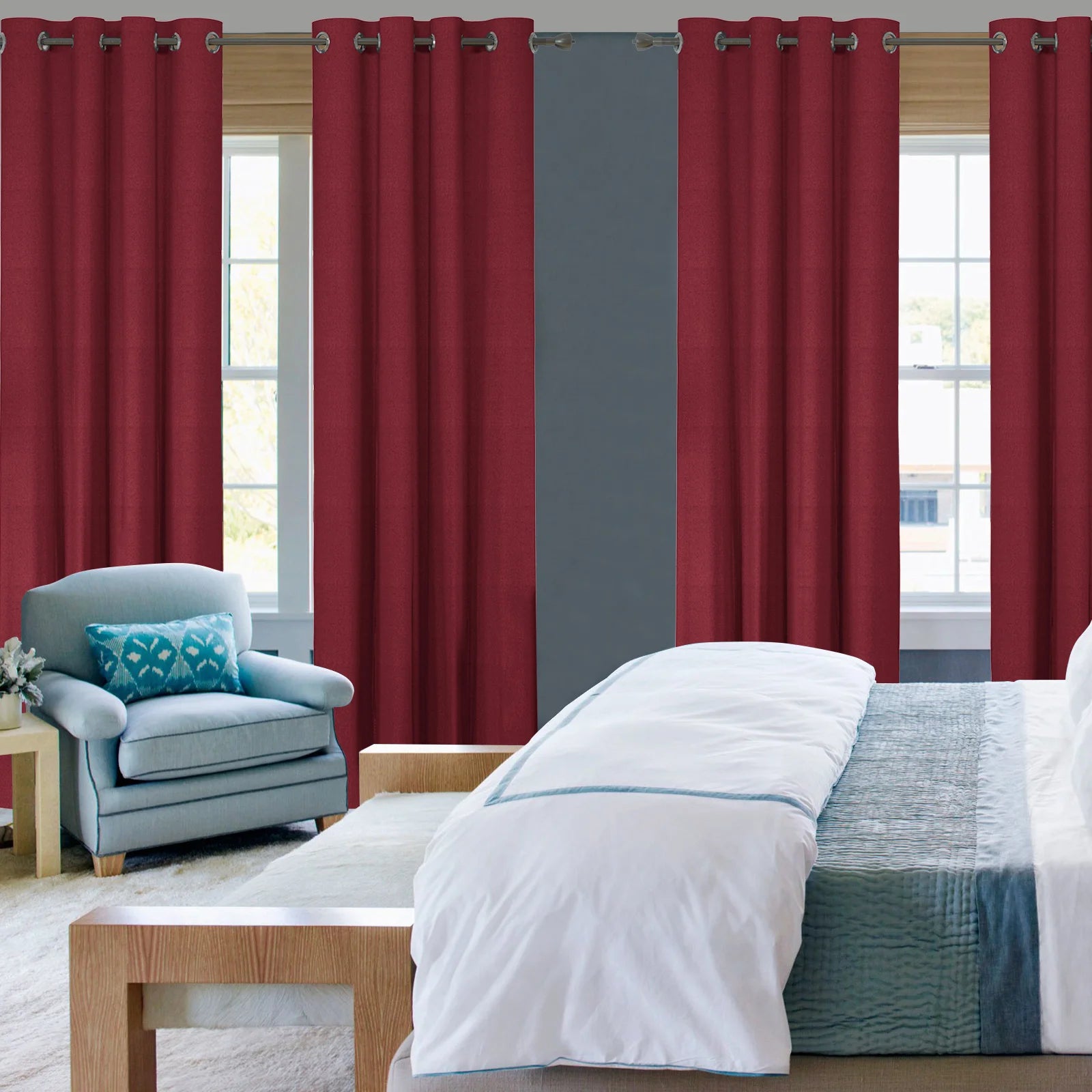 YSTYLE 2 piezas Cortinas de Aislamiento Térmico y Bloqueo Total de Luz, Efecto Lino, Color Negro 