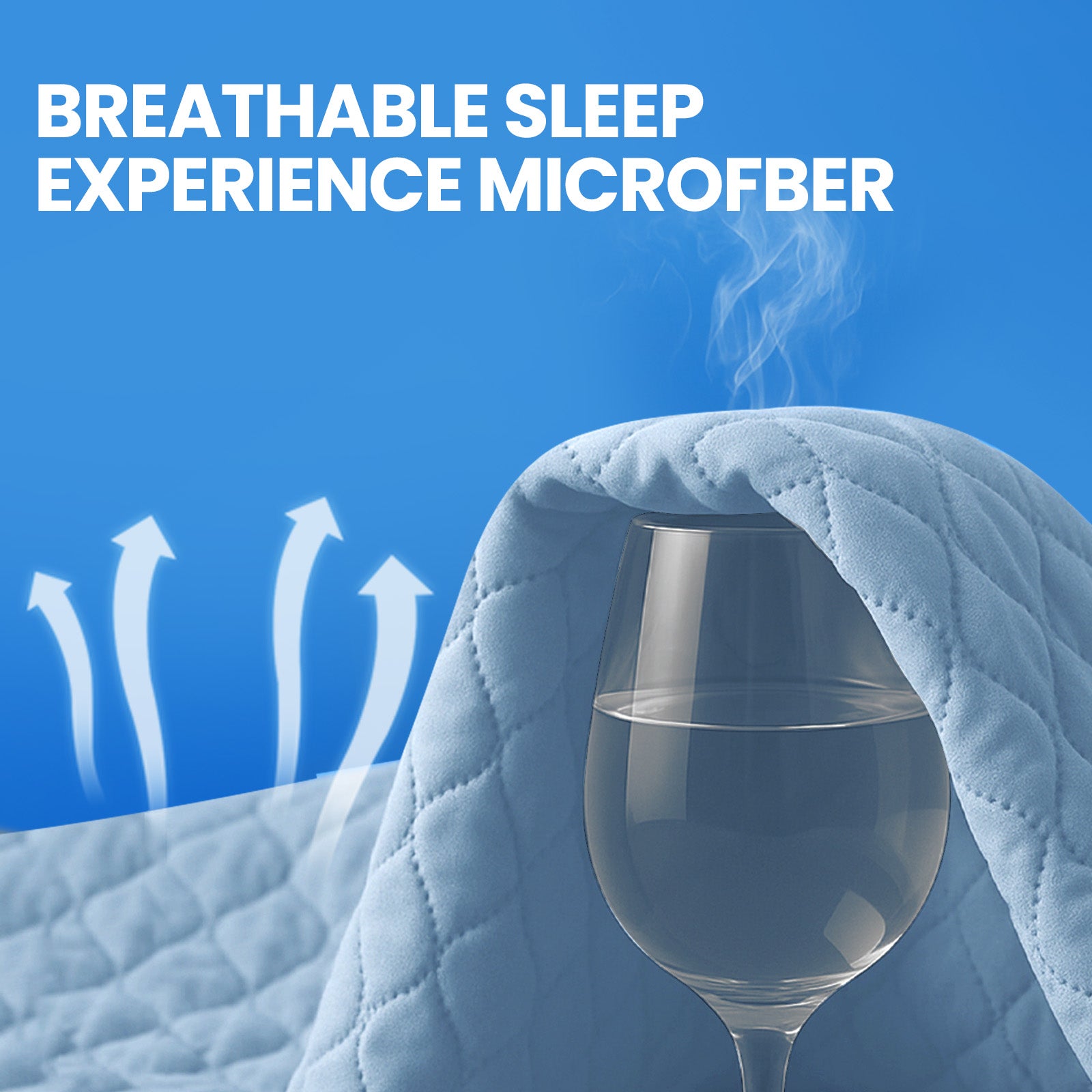 Waterproof Quilted Mattress Protector 160x190cm with Deep Pocket