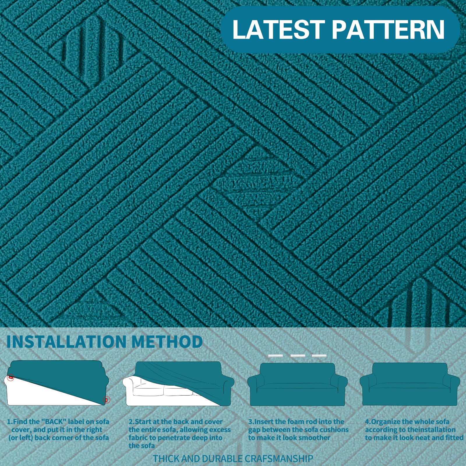 YSTYLE Hoch Stretch 1-Sitzer Sessel Bezug Anti-Rutsch Waschbar