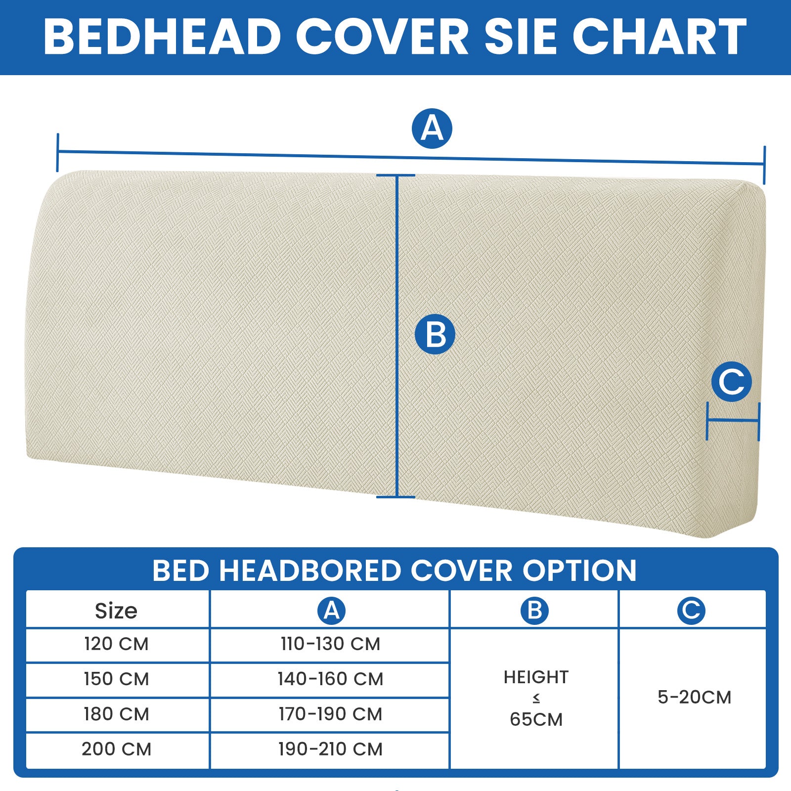 Ystyle 120cm Single Bed Headboard Cover Elasticated Headboard Slipcover, Universal Washable Single Bed Headboard Cover, Dust-Proof Headboard Protector
