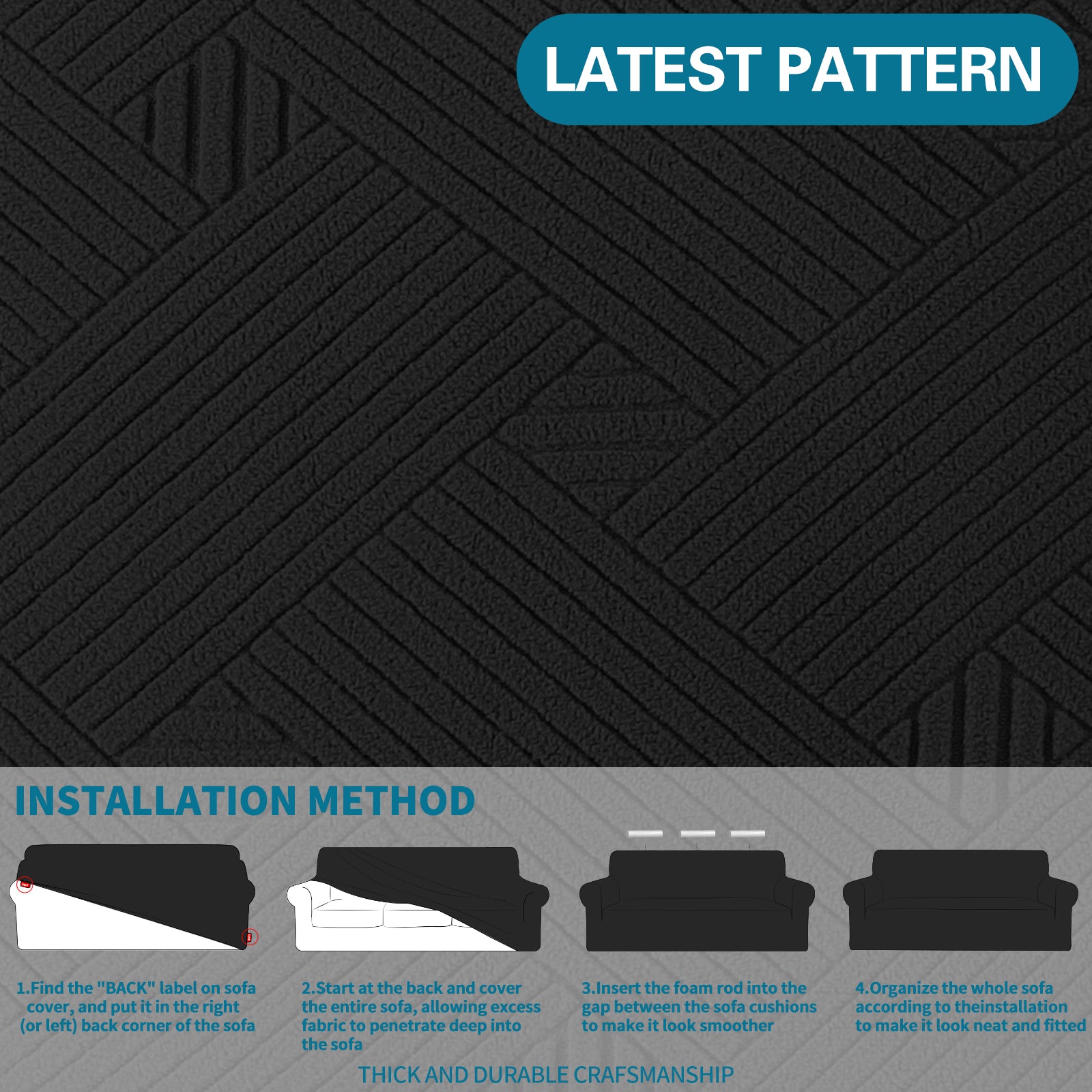 YSTYLE Hoch Stretch 1-Sitzer Sessel Bezug Anti-Rutsch Waschbar