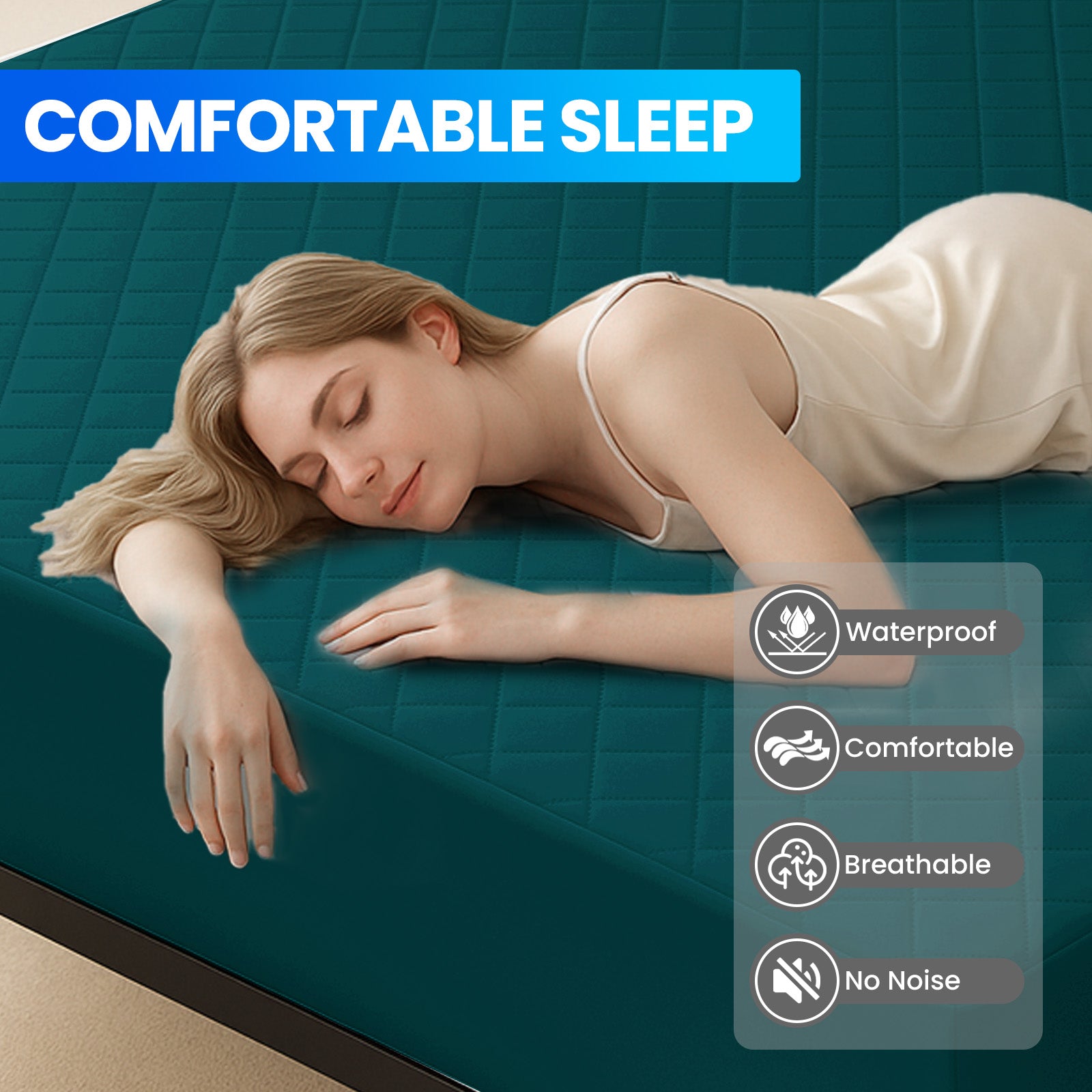 Waterproof Mattress Protector 90x190cm with Deep Pocket