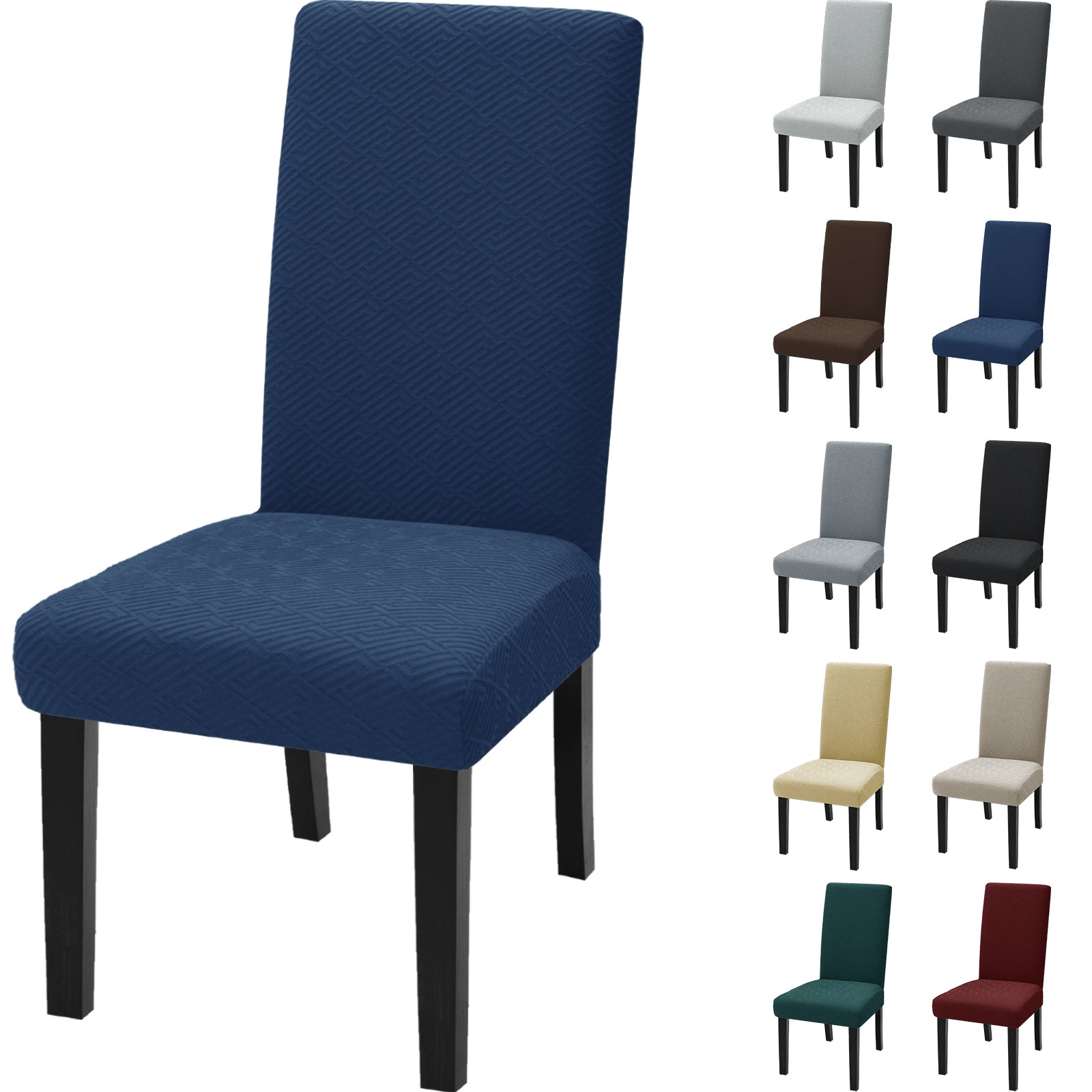 Cubiertas de Silla Estirables YSTYLE - 4 Piezas, Ajuste Universal, Anti-Rayado, Lavables, Estilo Moderno - Espalda Jacquard