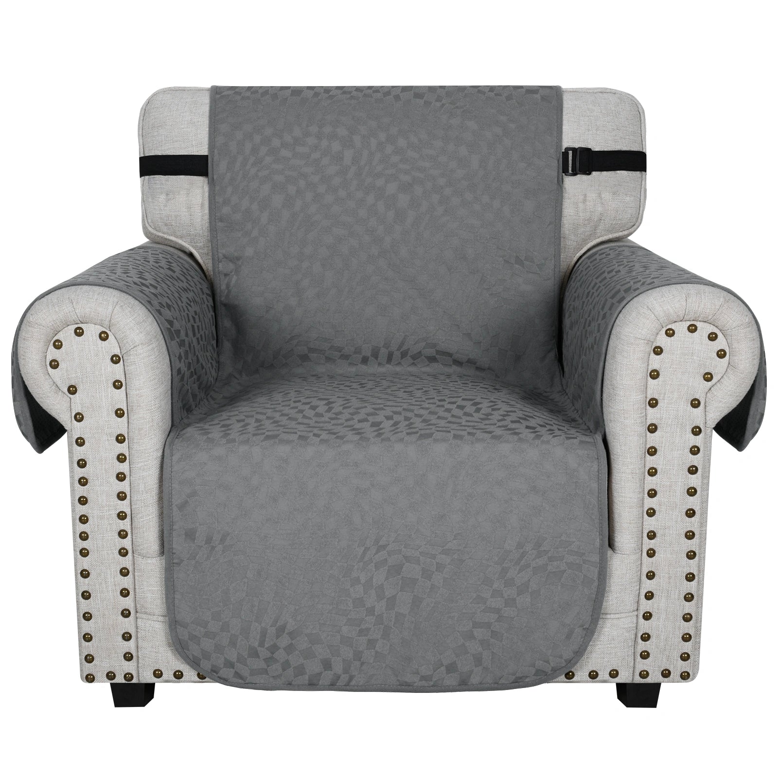 YSTYLE 1 Asiento Sofá Impermeable con Capa – Resistente a los Arañazos de Gatos, Antideslizante con brazos, Protector de Muebles Modernos - Ajedrezado Jacquard