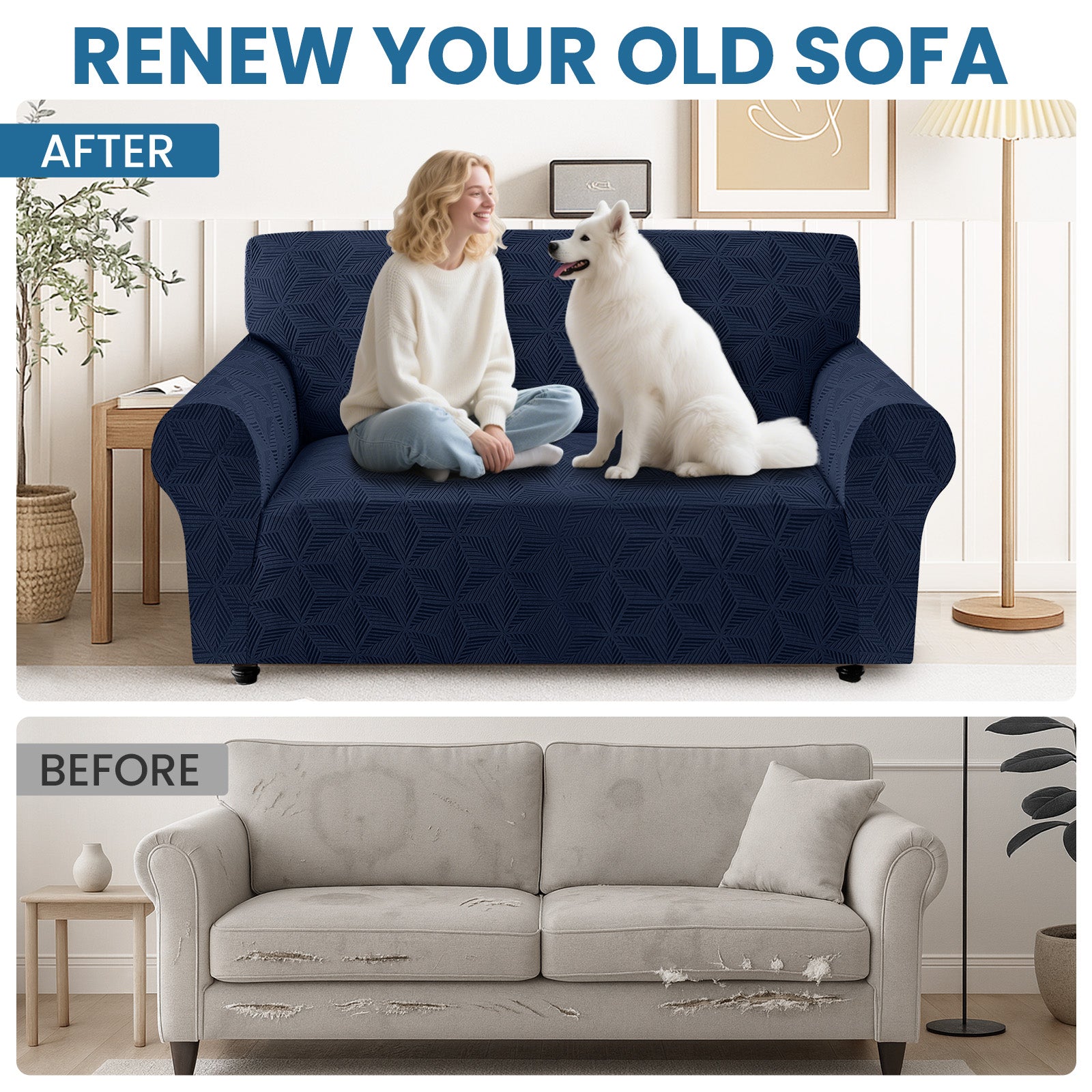 Ystyle 2-Seater Sofa Cover with Armrests, Stretch Sofa Cover, Universal Anti-Scratch Sofa Cover for Cats and Dogs, Non-Slip Sofa Cover, Washable Stain-Resistant Sofa Cover