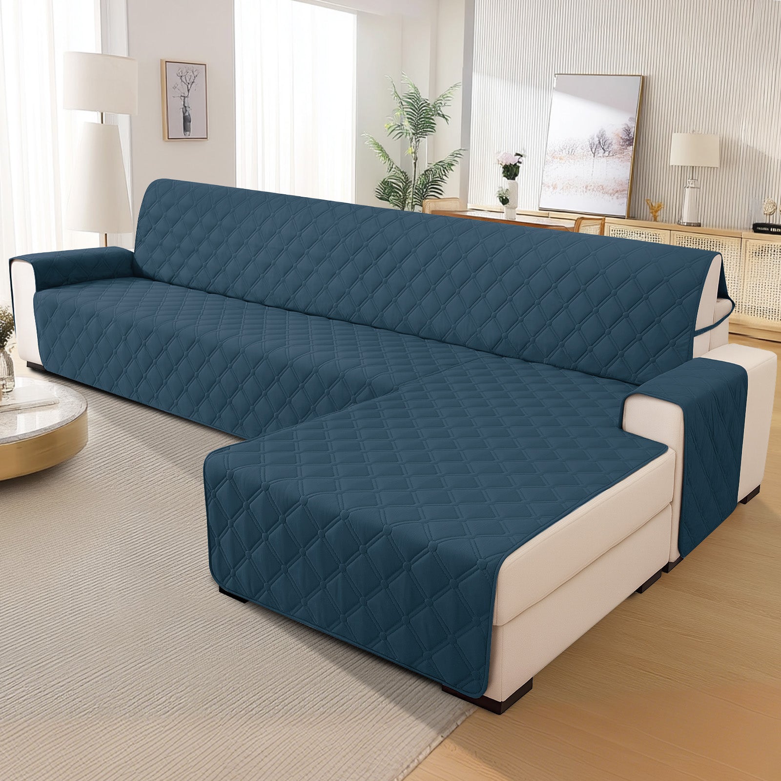Ystyle Waterproof 3 Seater Corner Sofa Cover Reversible 225 cm