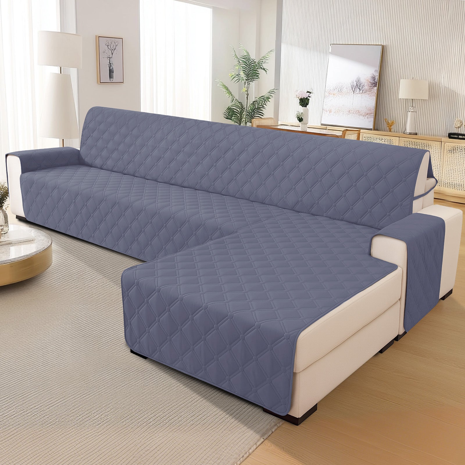 Ystyle Waterproof 3 Seater Corner Sofa Cover Reversible 225 cm