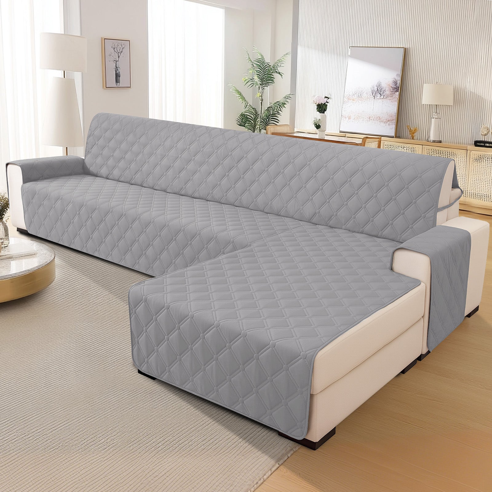 Ystyle Waterproof 4 Seater Corner Sofa Cover Reversible 280 cm-YSTYLE