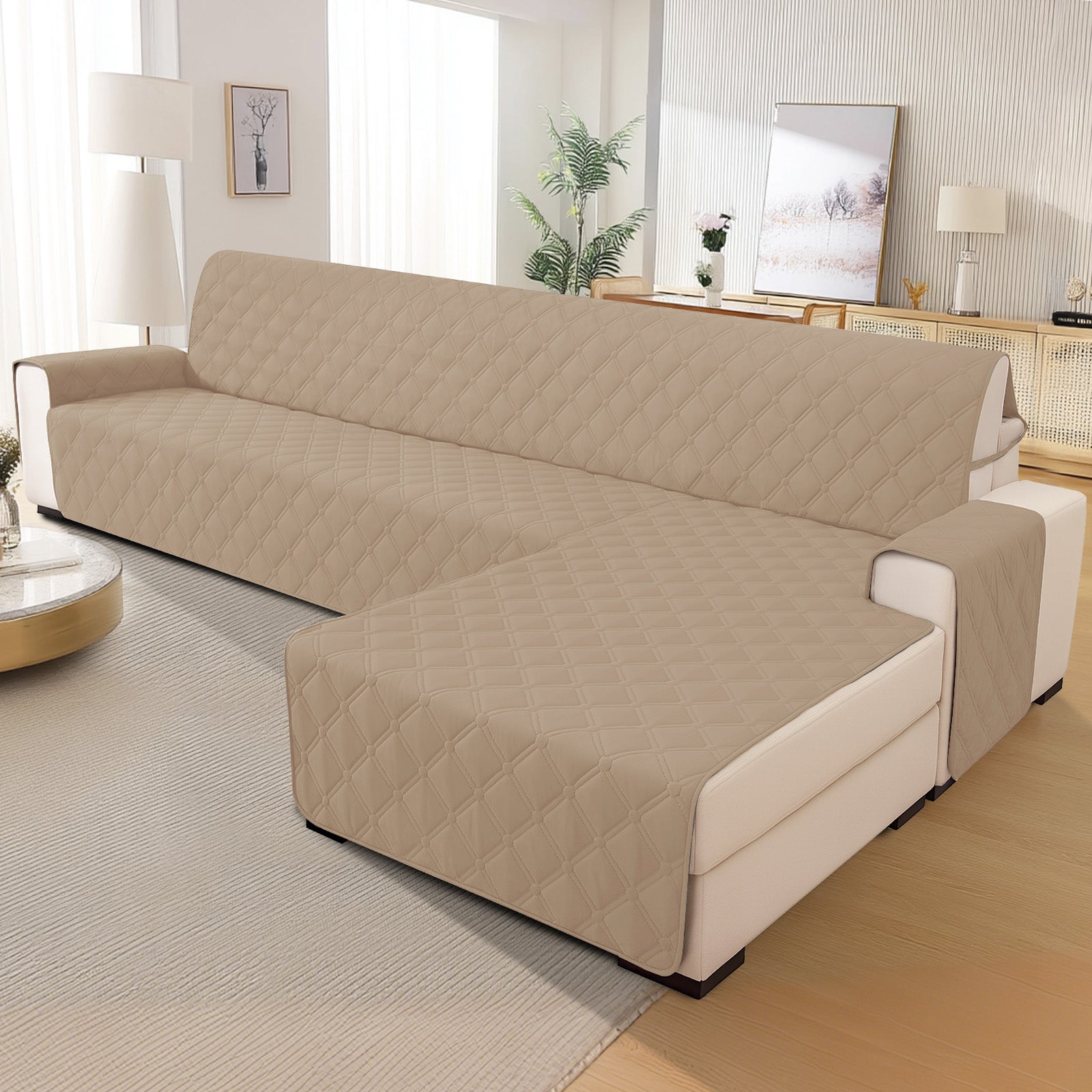 Ystyle Waterproof 3 Seater Corner Sofa Cover Reversible 225 cm
