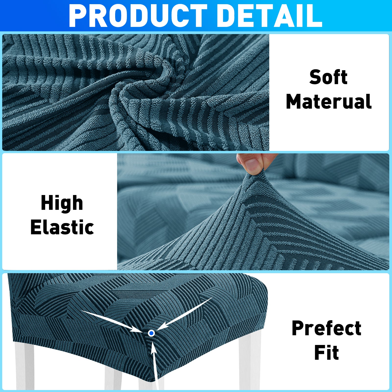 Ystyle 2-Piece Chair Covers with Backrest, Universal Kitchen Chair Covers, Removable Elastic Dining Chair Slipcovers, Stain-Resistant Chair Protectors, Washable, for Kitchen and Living Room